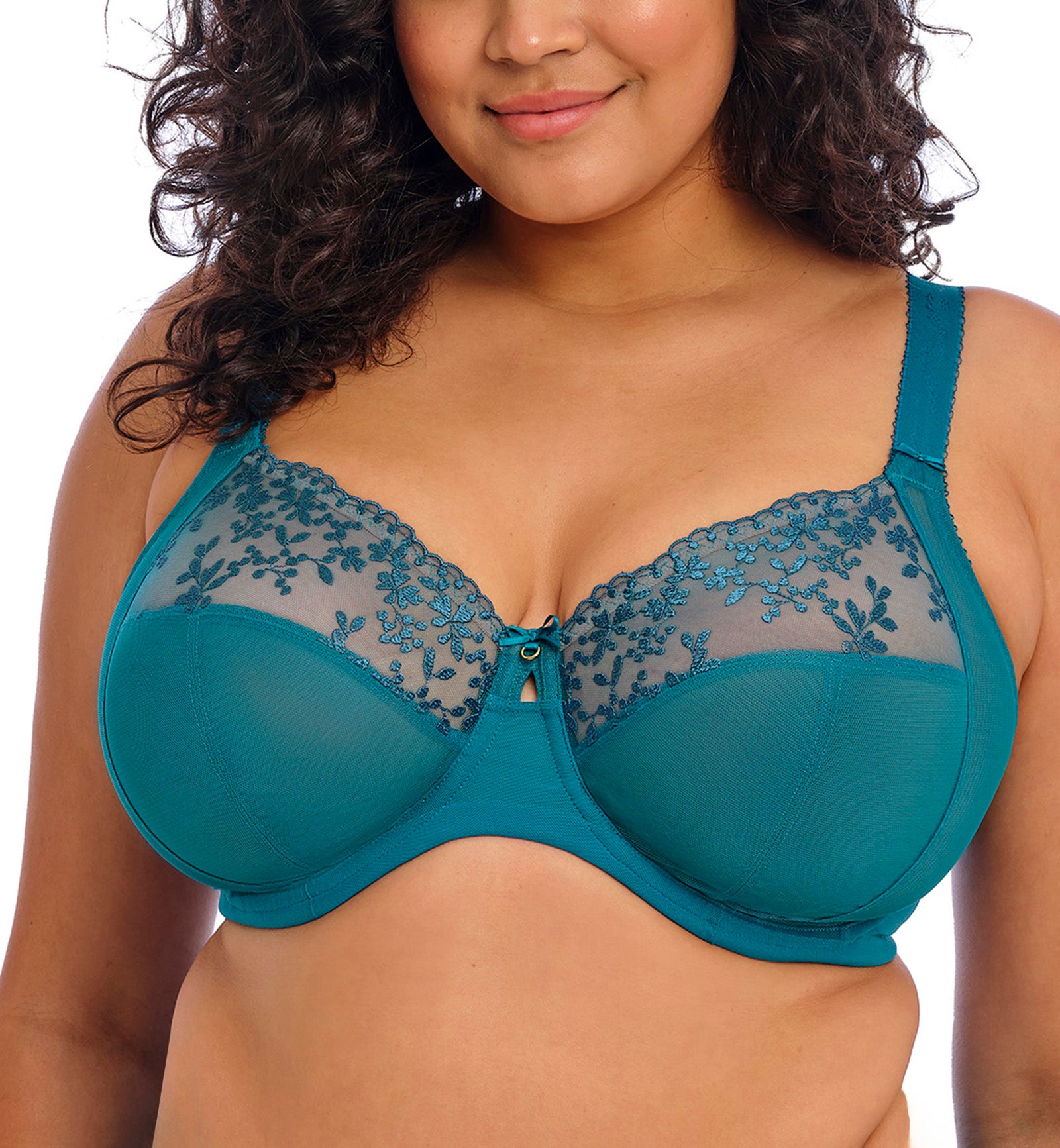 Elomi Zarla Stretch Lace Banded Underwire Bra (302505),32G,Ocean Depths - Ocean Depths,32G