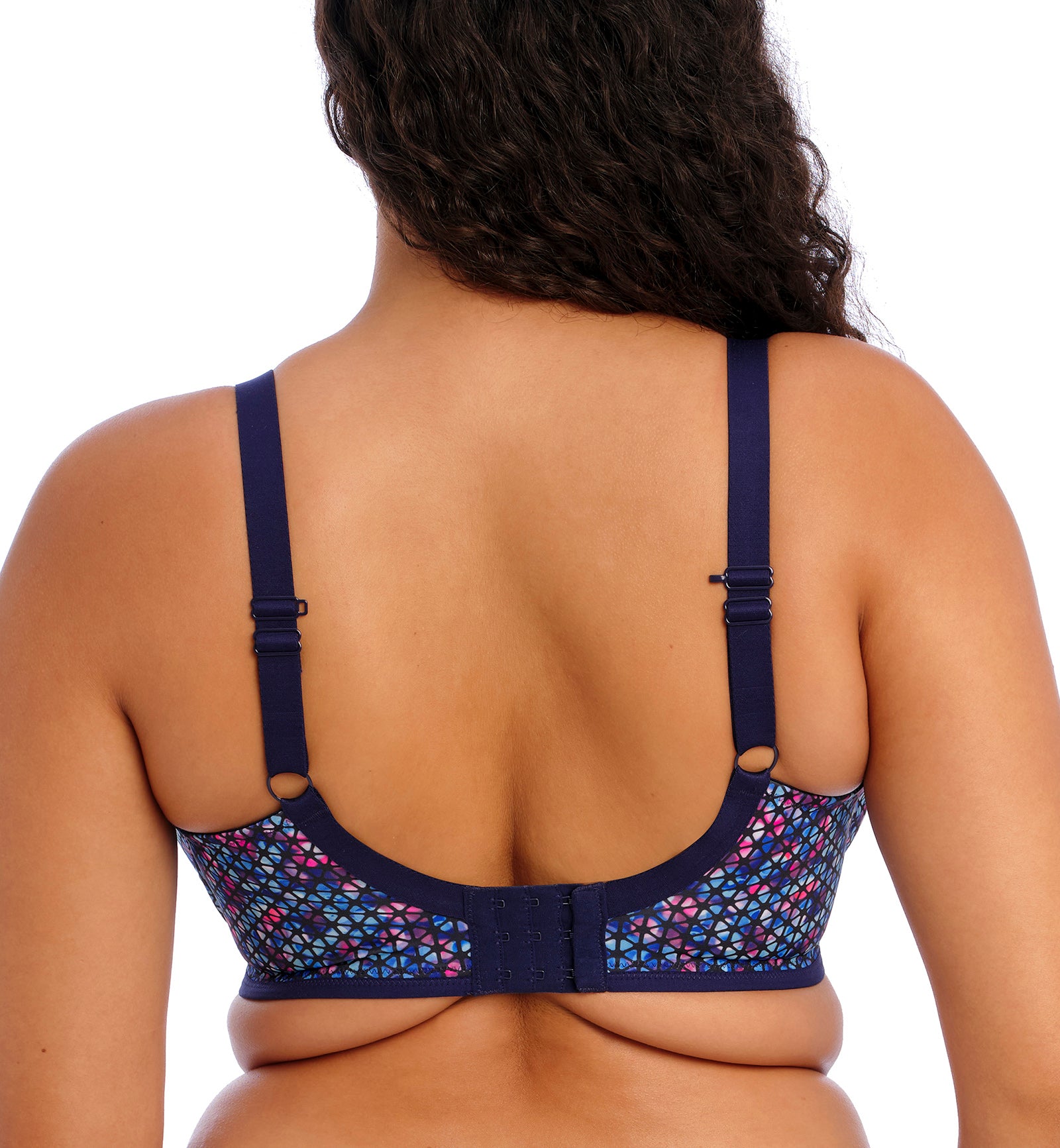 Elomi Energise J-Hook Underwire Sports Bra (8042),34J,Navy Geo - Navy Geo,34J