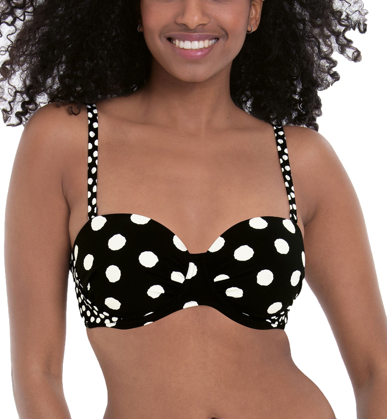 Anita Summer Dot Catalina Molded Underwire Bikini Top (8800-1),30D,Black/White - Black/White,30D