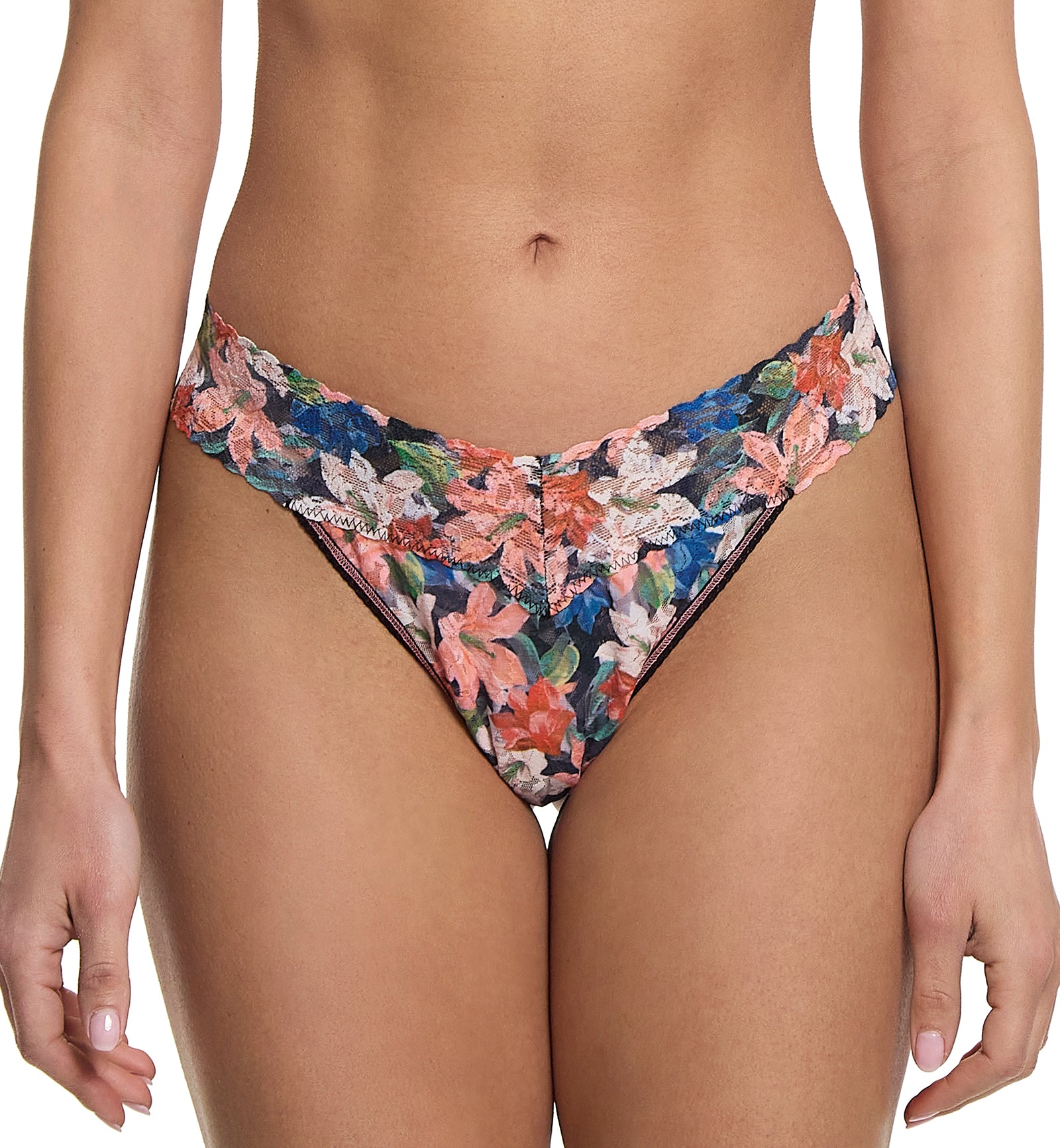 Hanky Panky Signature Lace Printed Original Rise Thong (PR4811P),Wonderous - Wonderous,One Size
