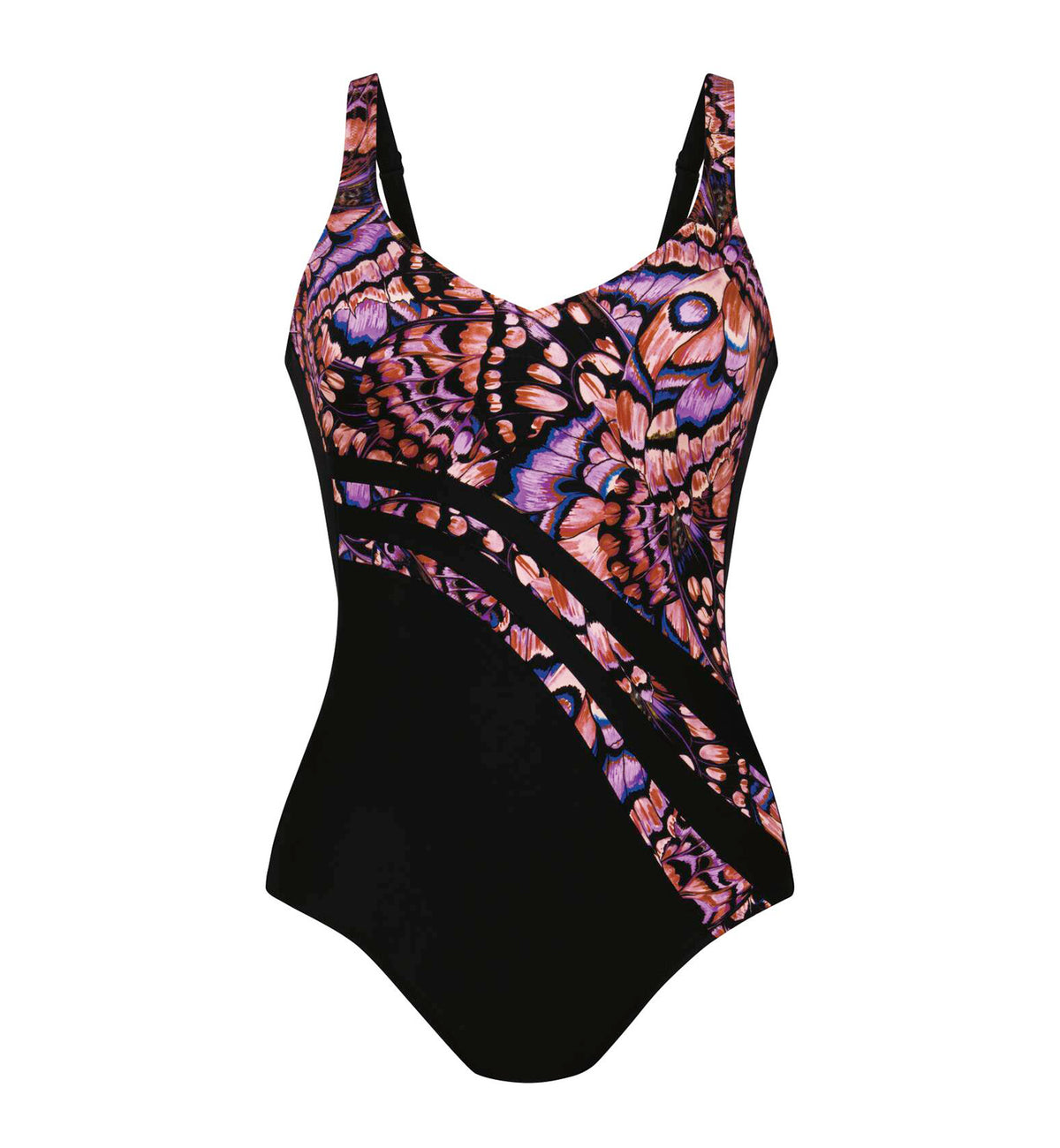 Anita Retro Butterfly Luella Slimming One Piece Swimsuit (7344),38E,Rosewood - Rosewood,38E