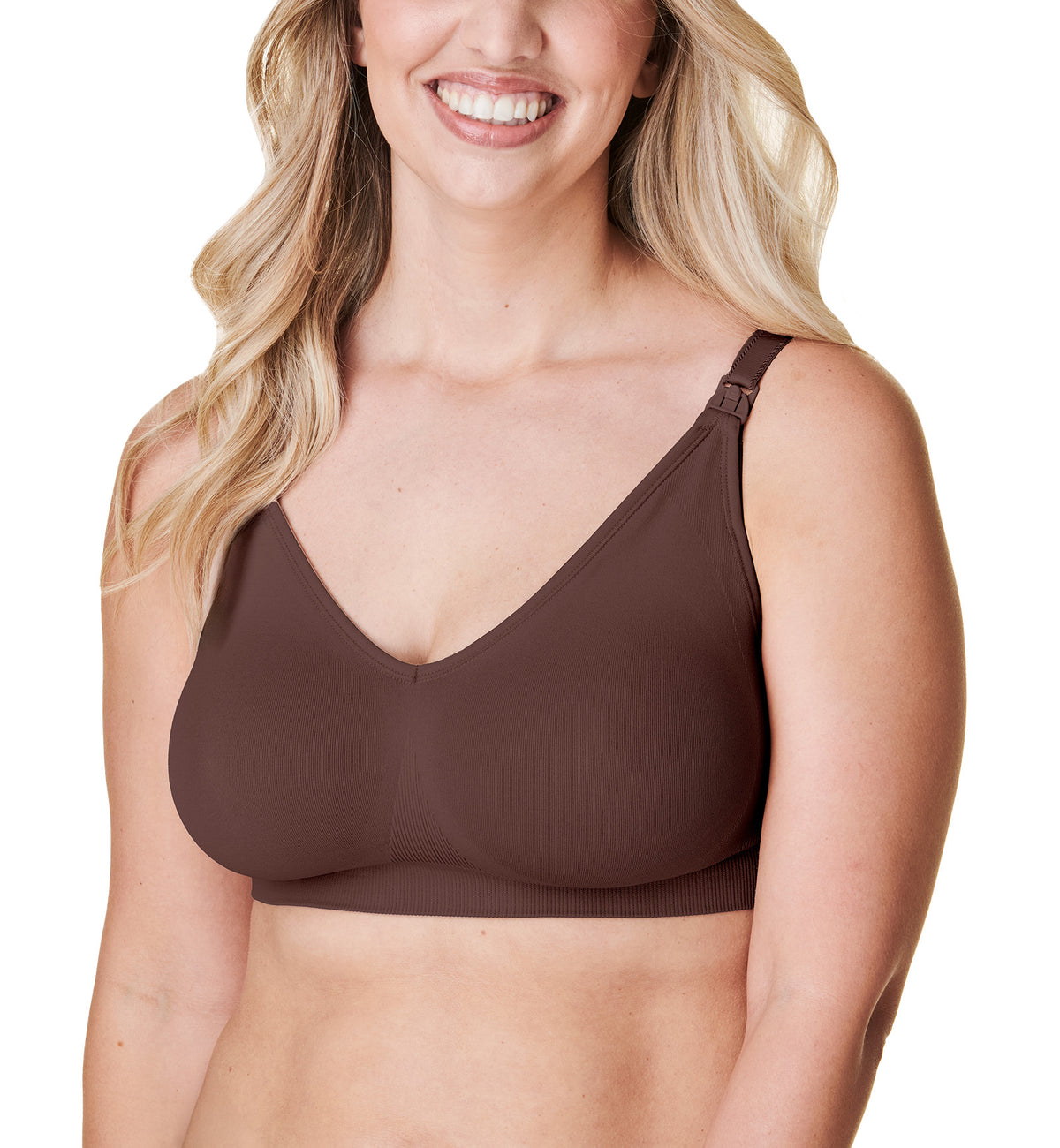 BRAVADO! DESIGNS Body Silk Seamless Nursing Bra (1401VBA),Small,Chocolate - Chocolate,Small