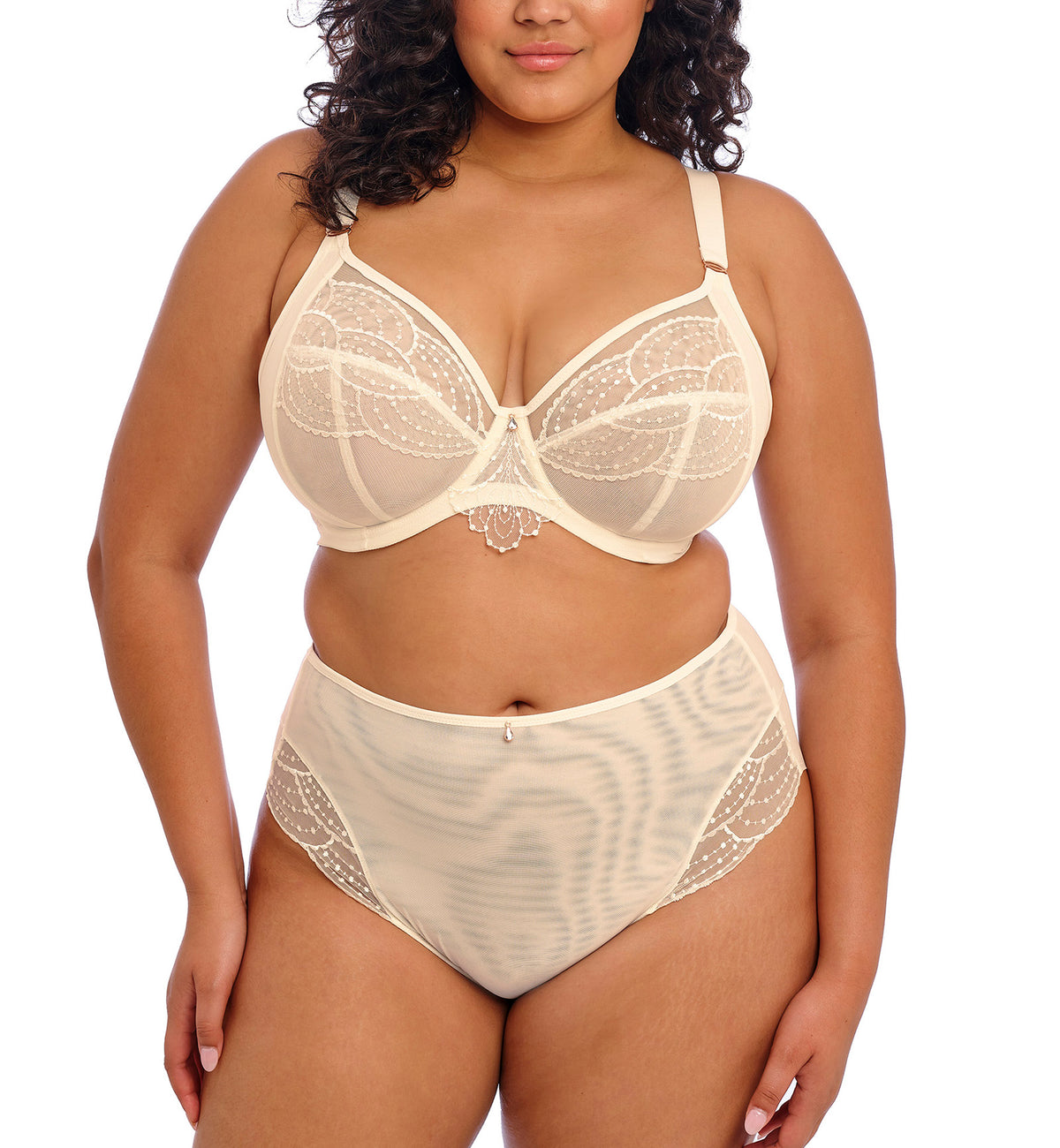 Elomi Priya Matching Full Brief Panty (4555),Medium,Vanilla - Vanilla,Medium