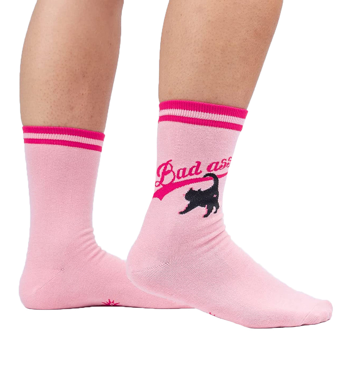 SOCK it to me Women's Crew Socks (W0410),Bad Ass Cat - Bad Ass Cat,One Size