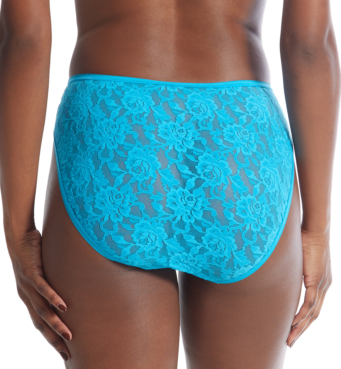 Hanky Panky Signature Lace High Cut Brief (482264),XS,Kingfisher - Kingfisher,XS