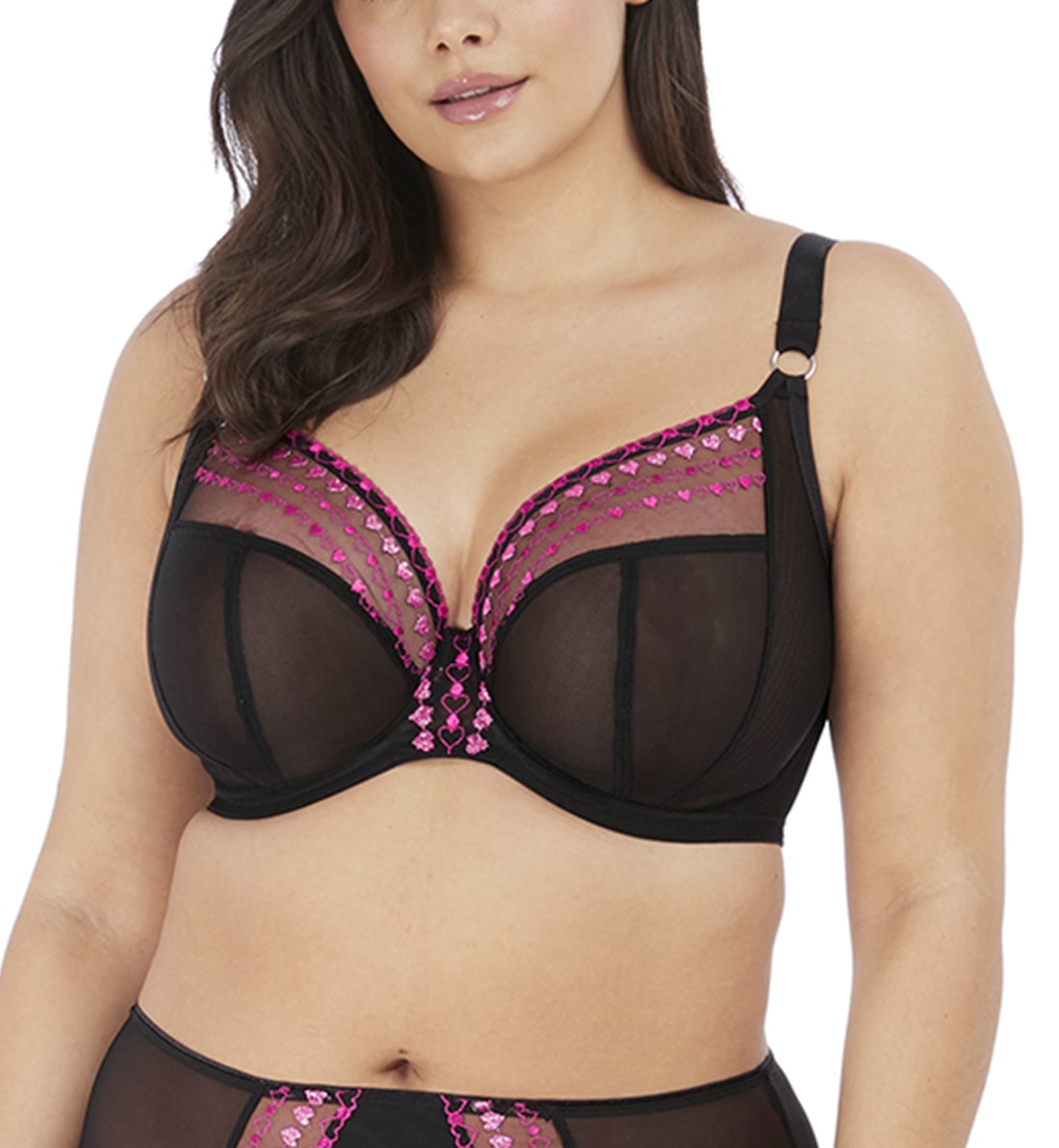 Elomi Matilda Banded Plunge Underwire Bra (8900),32JJ,Kiss - Kiss,32JJ