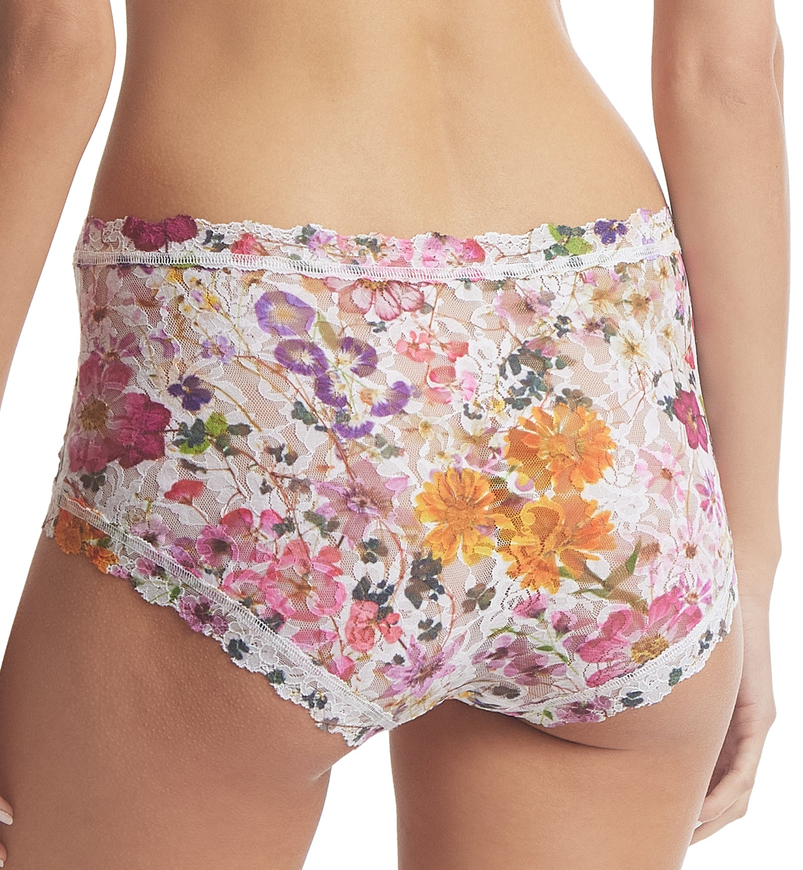 Hanky Panky Signature Lace High Rise Printed Boyshort (PR481292),XS,Pressed Bouquet - Pressed Bouquet,XS