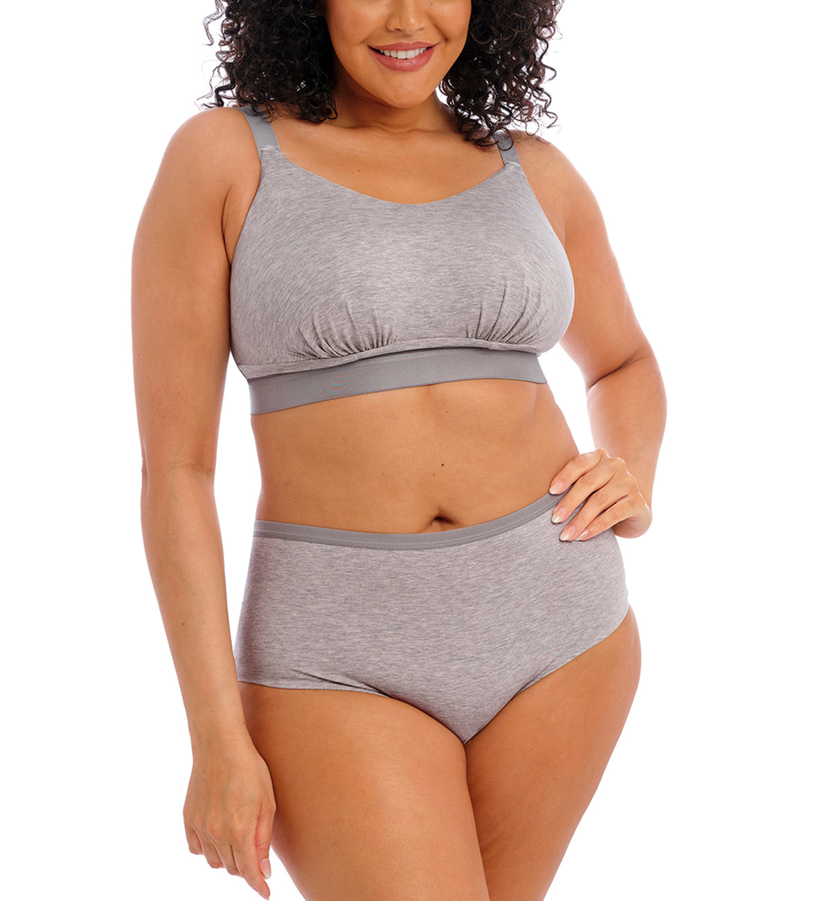 Elomi Downtime Non Wire Bralette (301417),32H,Grey Marl - Grey Marl,32H