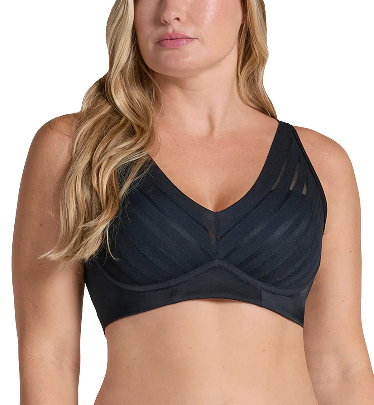 Leonisa Daily Lace Wireless Support Bra (091174),Small,Black - Black,Small