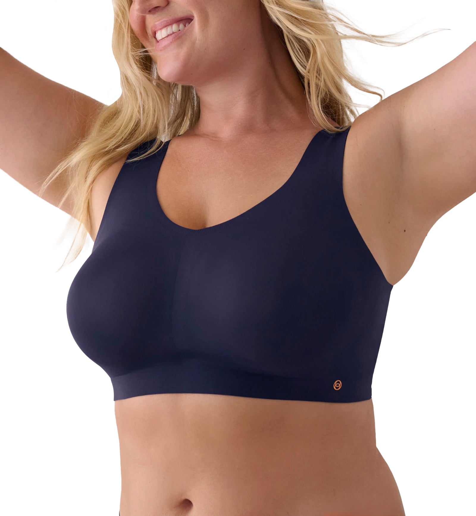 Evelyn & Bobbie DEFY V-Neck Bralette w/ Removable Pads (1833),Small,Midnight Navy - Midnight Navy,Small
