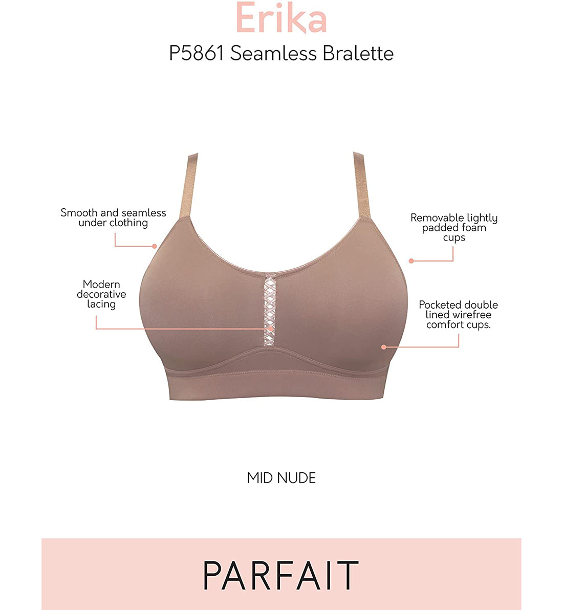 Parfait Erika Seamless Bralette (P5861),32DD,Mid Nude - Mid Nude,32DD