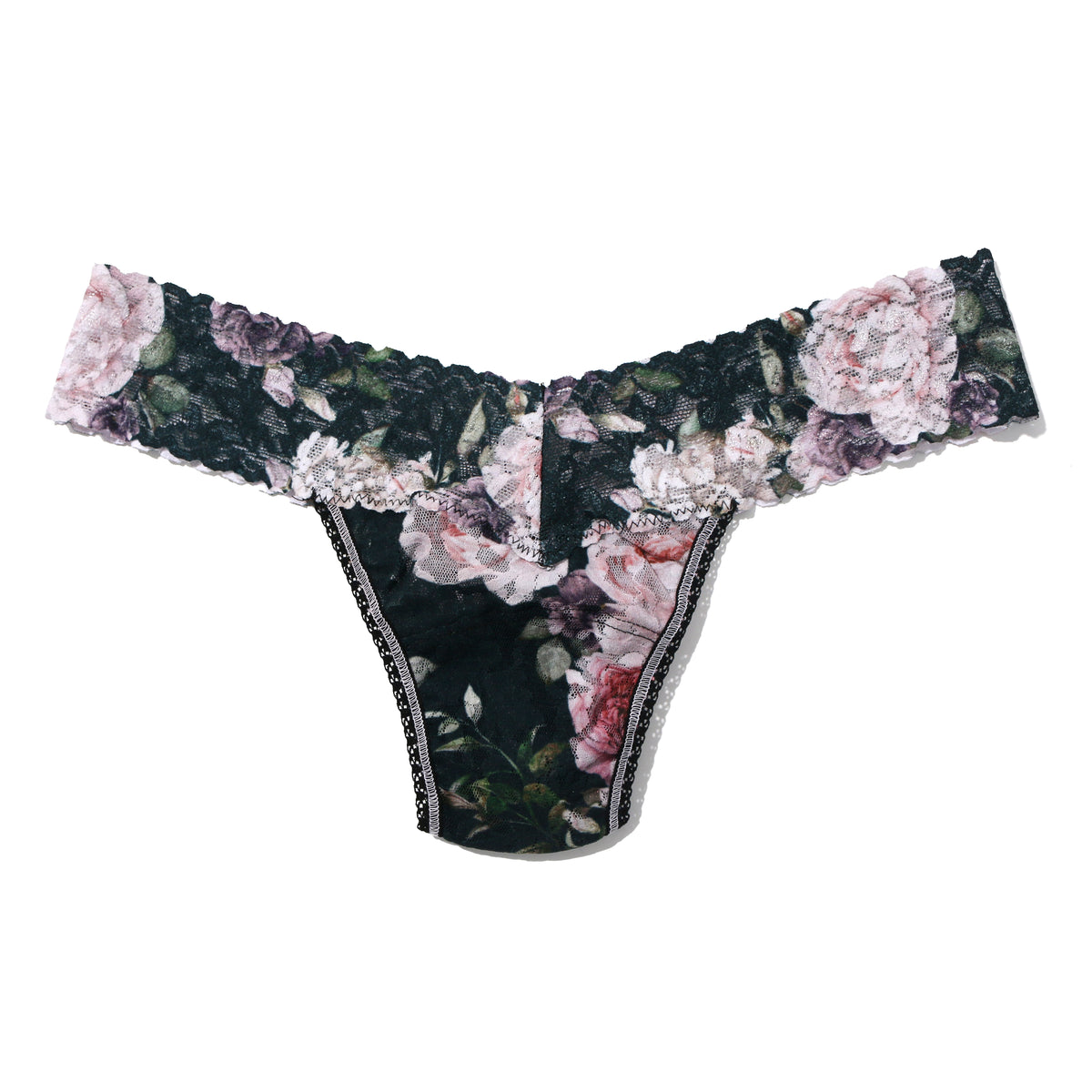 Hanky Panky Signature Lace Printed Low Rise Thong (PR4911P),Romantique - Romantique,One Size