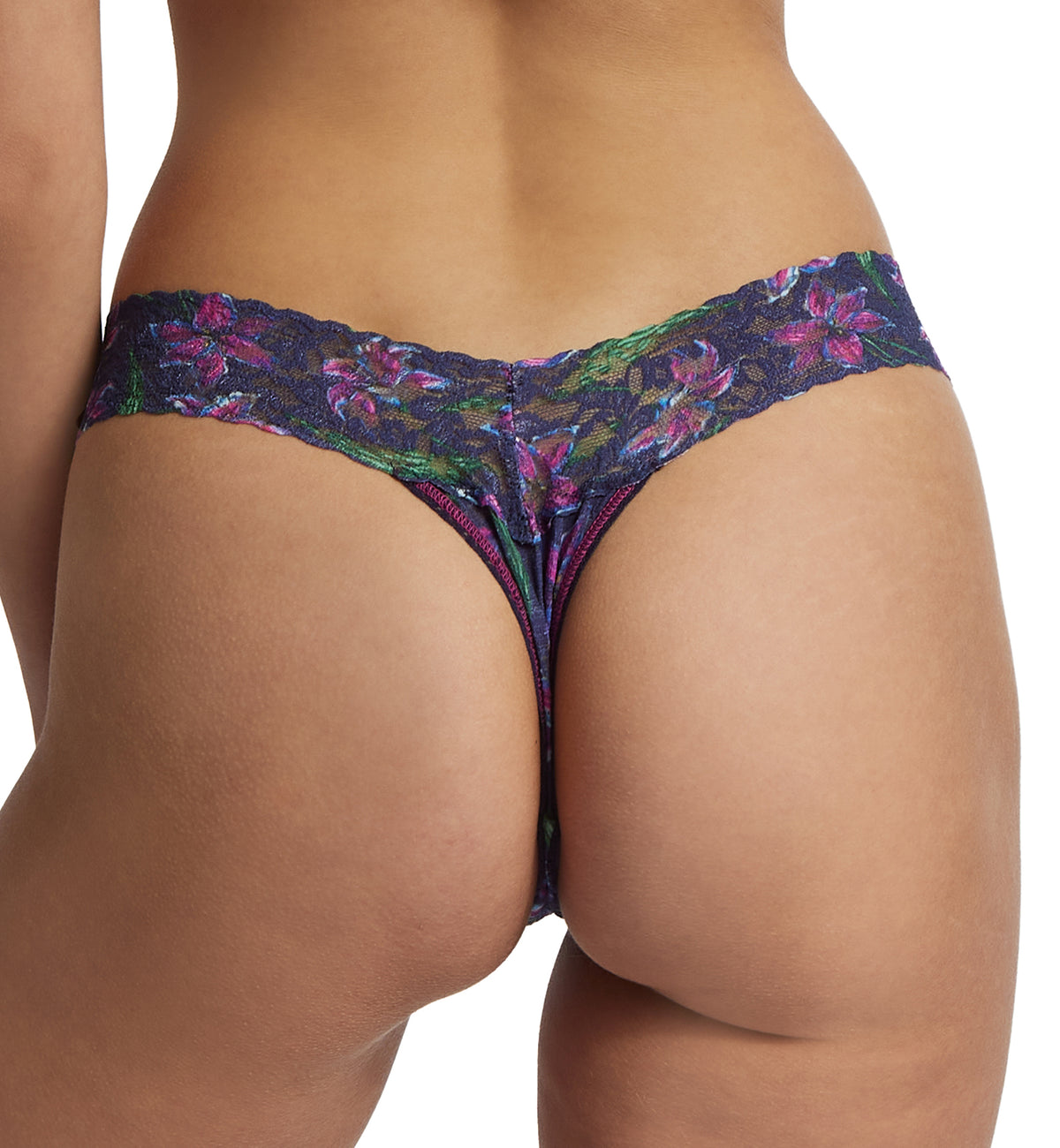 Hanky Panky Signature Lace Printed Low Rise Thong (PR4911P),Twilight Blooms - Twilight Blooms,One Size