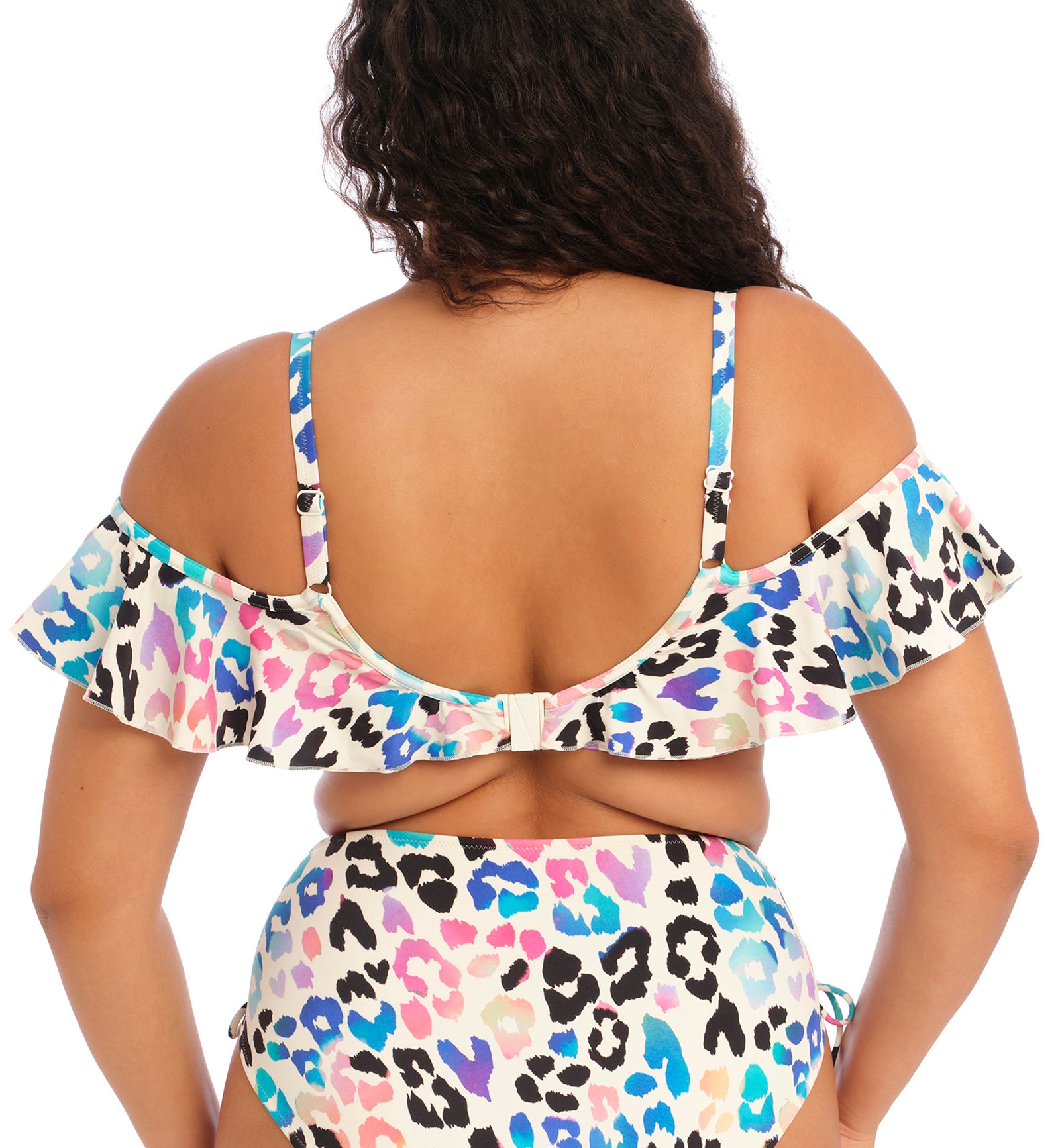 Elomi Party Bay Bardot Ruffle Underwire Bikini Top (ES801406),34G,Multi - Multi,34G