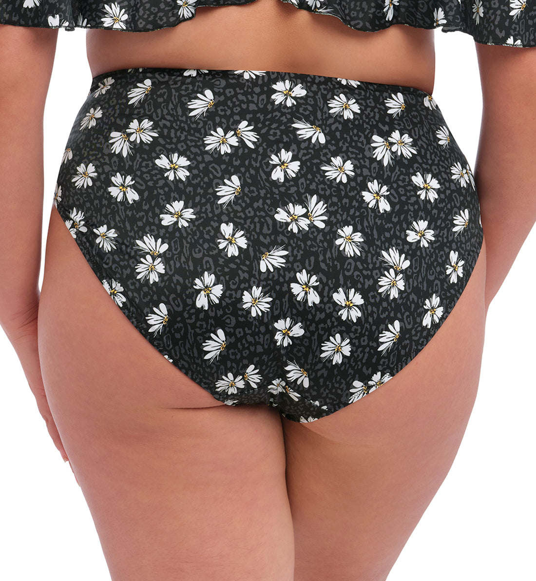 Elomi Plain Sailing Classic Swim Brief (ES7275),14,Black Daisy - Black Daisy,14