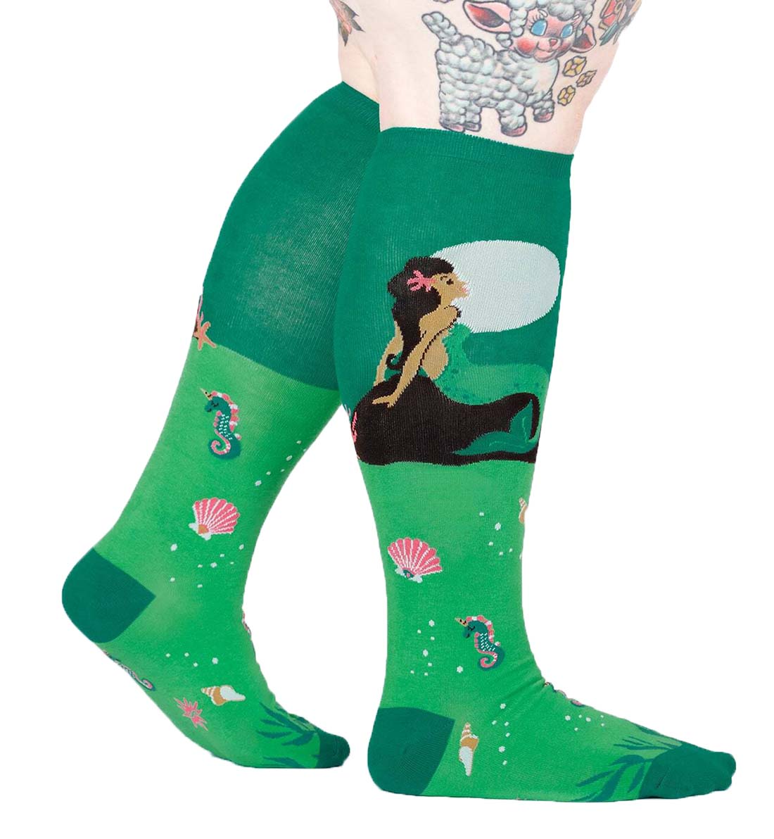 SOCK it to me Unisex Stretch-It Knee High Socks (s0085),Moonlight Mermaid - Moonlight Mermaid,One Size