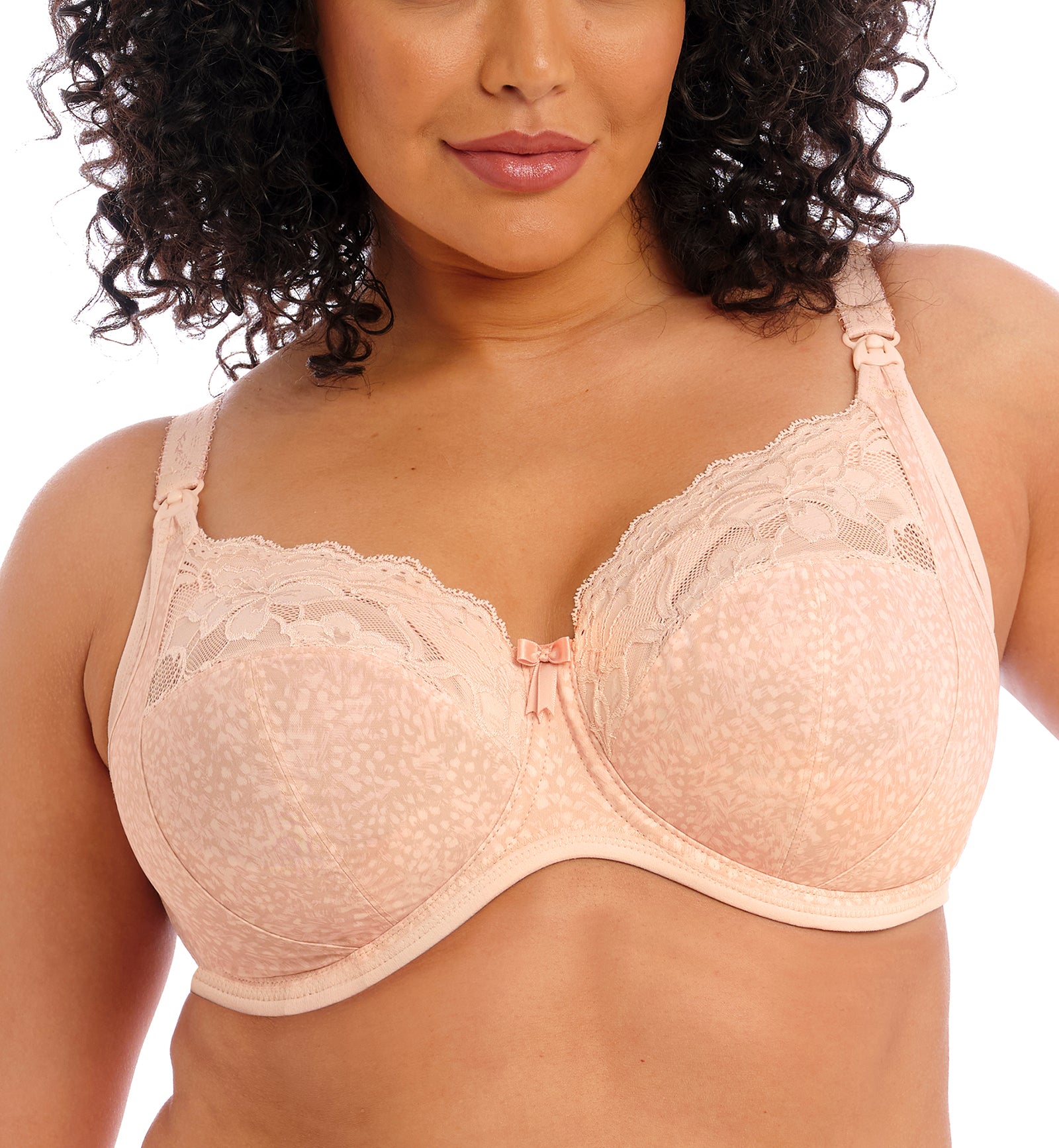 Elomi Molly Stretch Lace Underwire Nursing Bra (4542),32GG,Cameo Rose - Cameo Rose,32GG