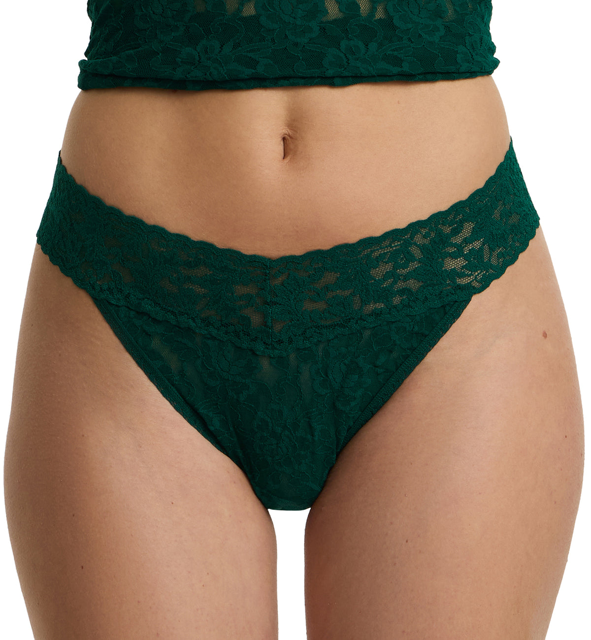 Hanky Panky Signature Lace Original Rise Thong (4811P),Spruce - Spruce,One Size