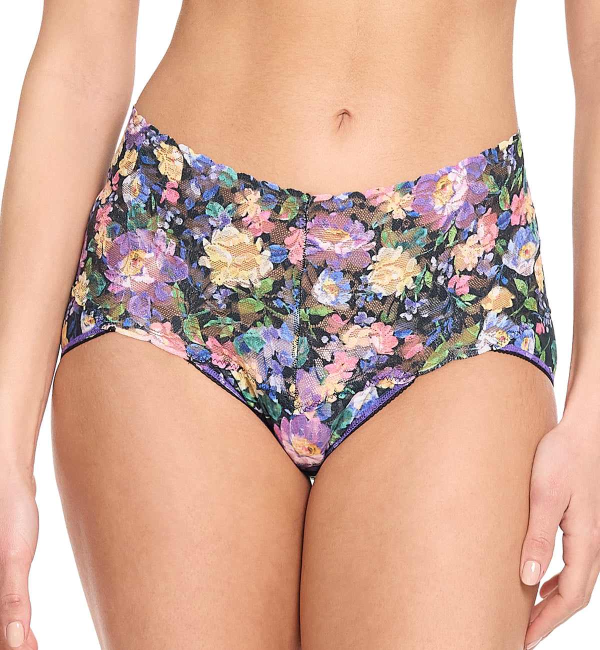 Hanky Panky Retro Lace Printed V-kini (PR9K2124),Small,Dream Garden - Dream Garden,Small