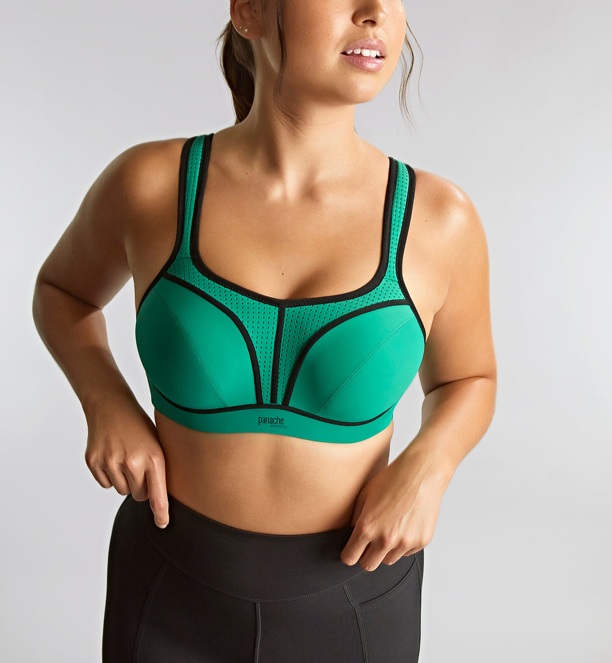 Panache Power Underwire Sports Bra (5021),28F,Green - Green,28F