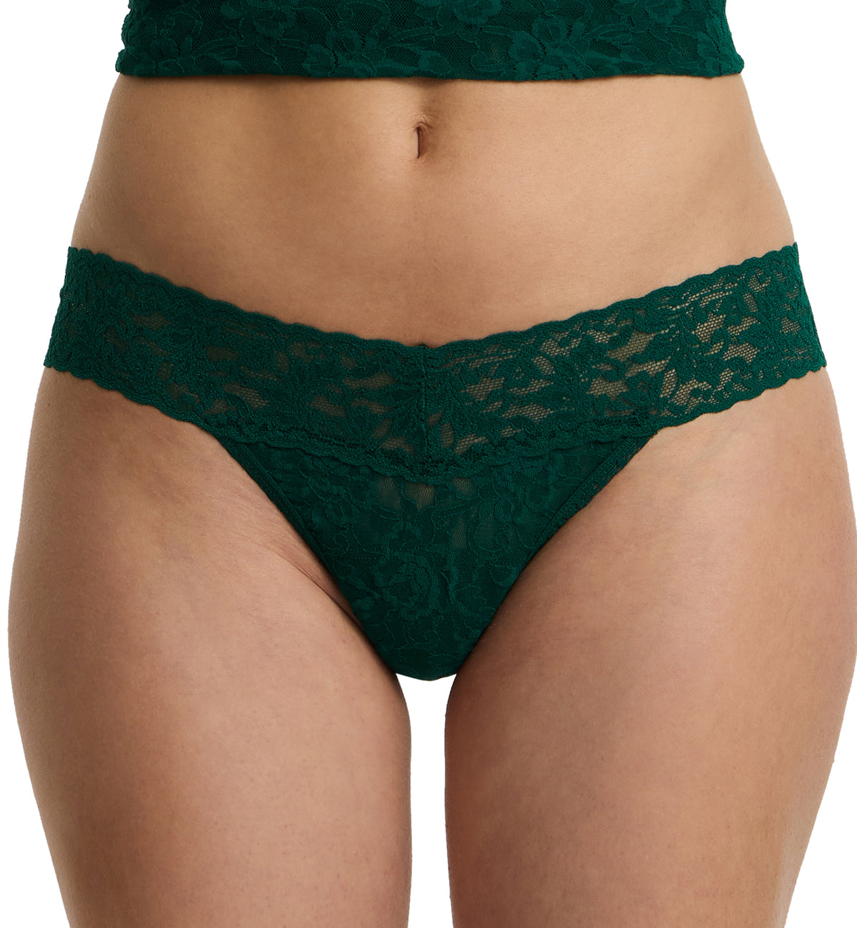 Hanky Panky Signature Lace Low Rise Thong (4911P),Spruce - Spruce,One Size