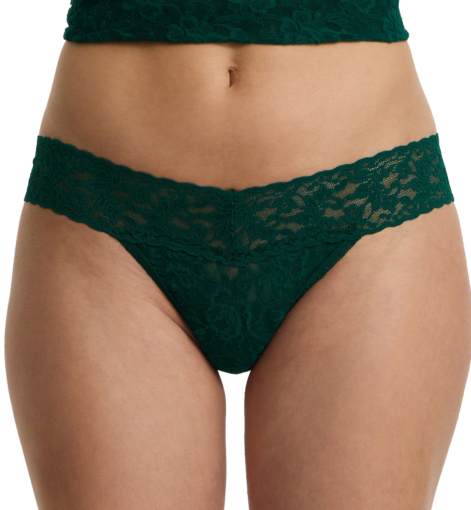 Hanky Panky Signature Lace Low Rise Thong (4911P),Spruce - Spruce,One Size