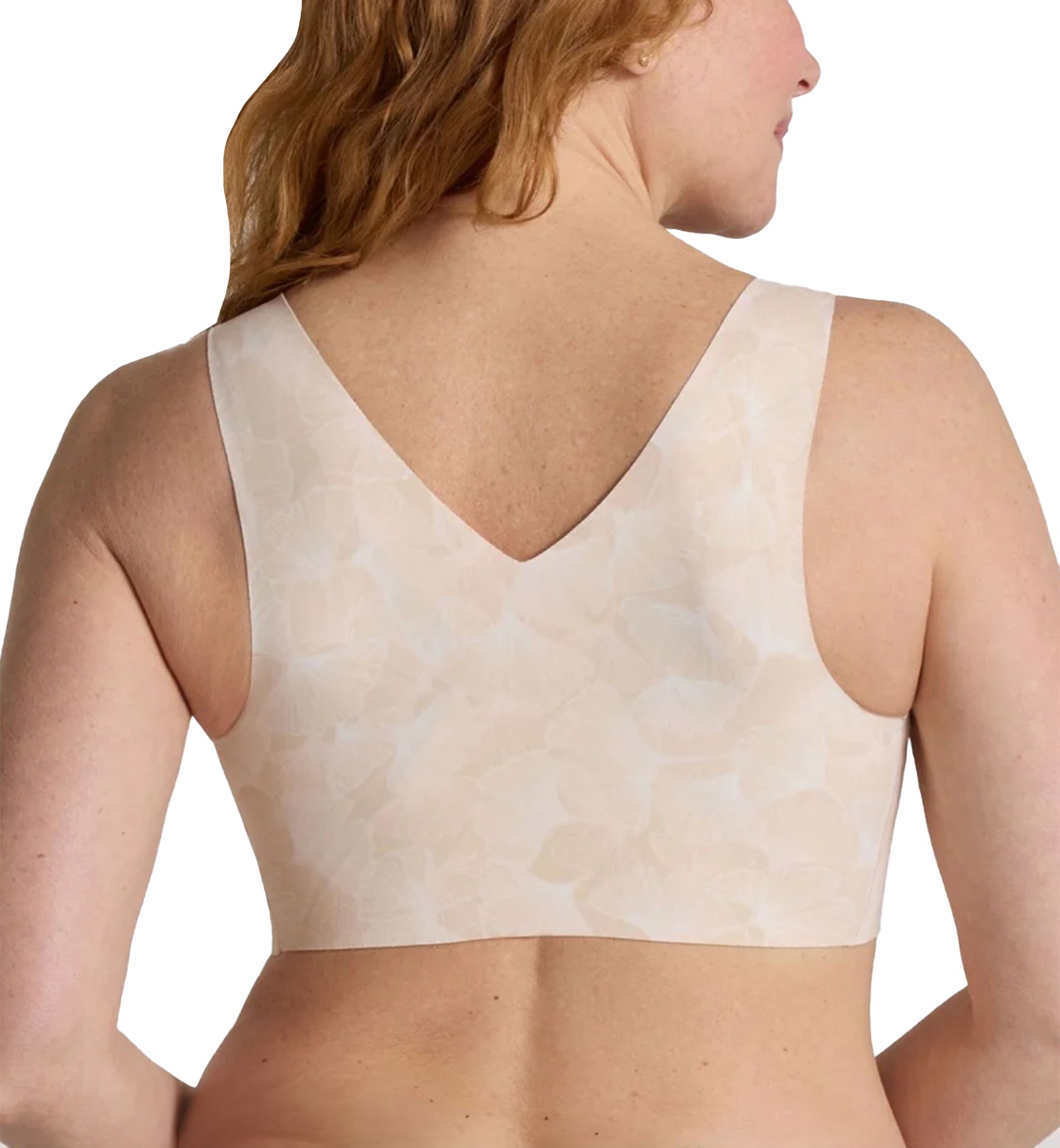 Evelyn & Bobbie DEFY V-Neck Bralette w/ Removable Pads (1728﻿),Small,Champagne Ginkgo - Champagne Ginkgo,Small