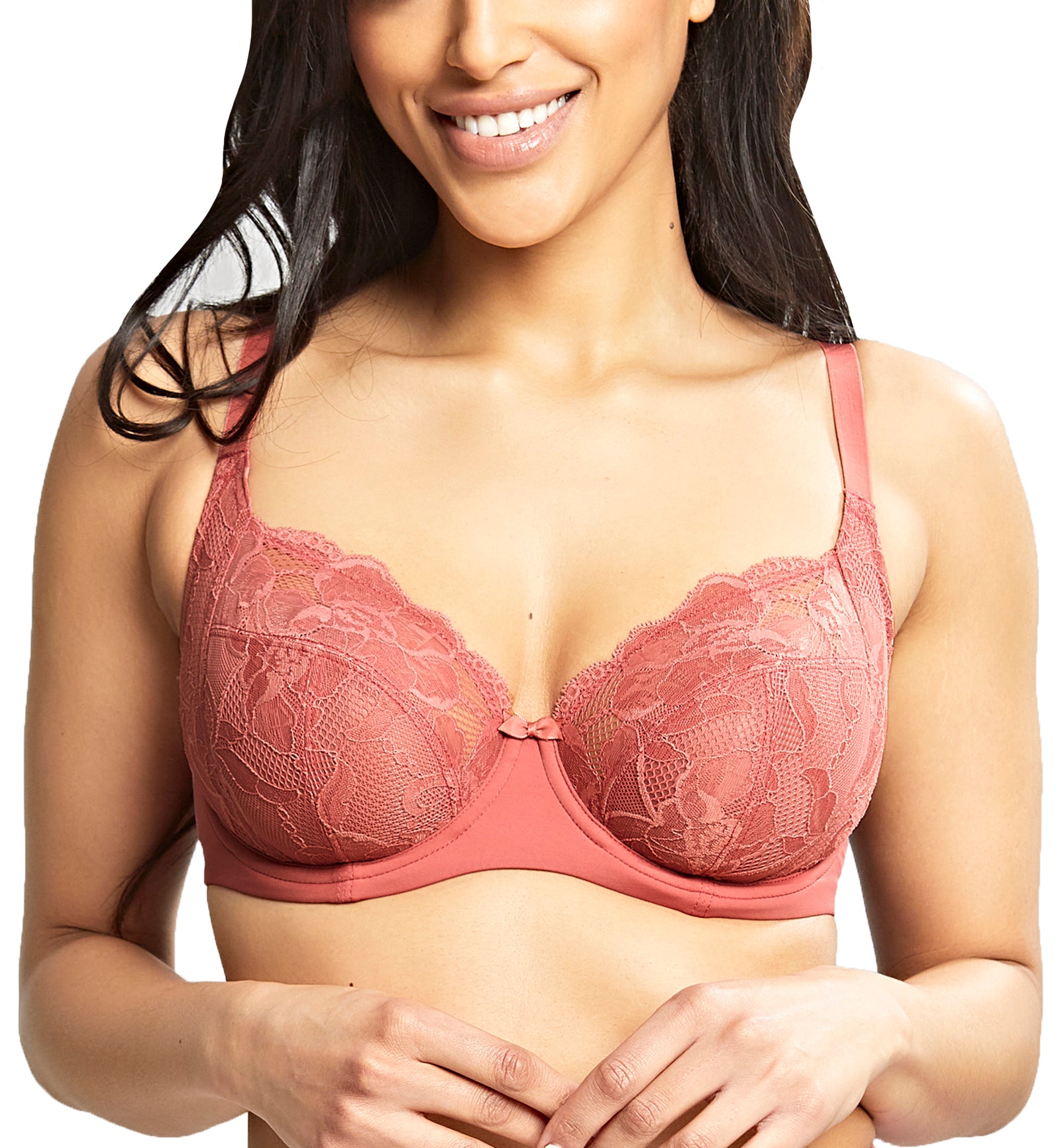 Panache Rocha Low Front Balconnet Underwire Bra (10341),28GG,Garnet Rose - Garnet Rose,28GG