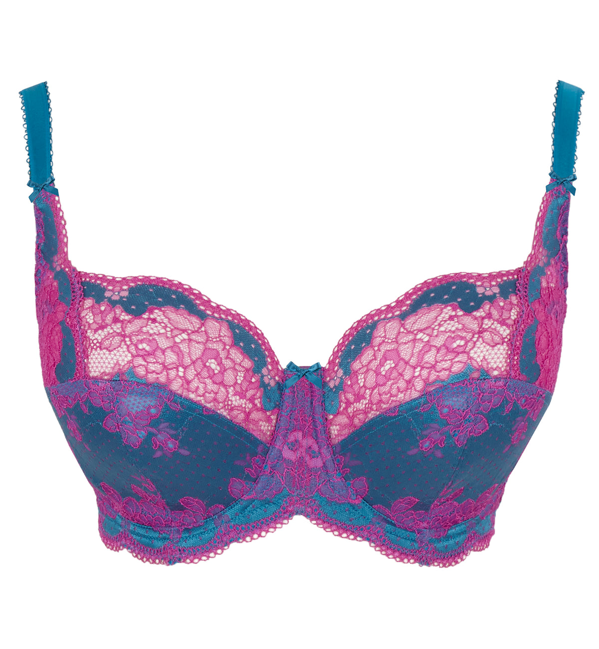 Panache Clara Full Cup Underwire Bra (7255),30DD,Teal/Magenta - Teal/Magenta,30DD