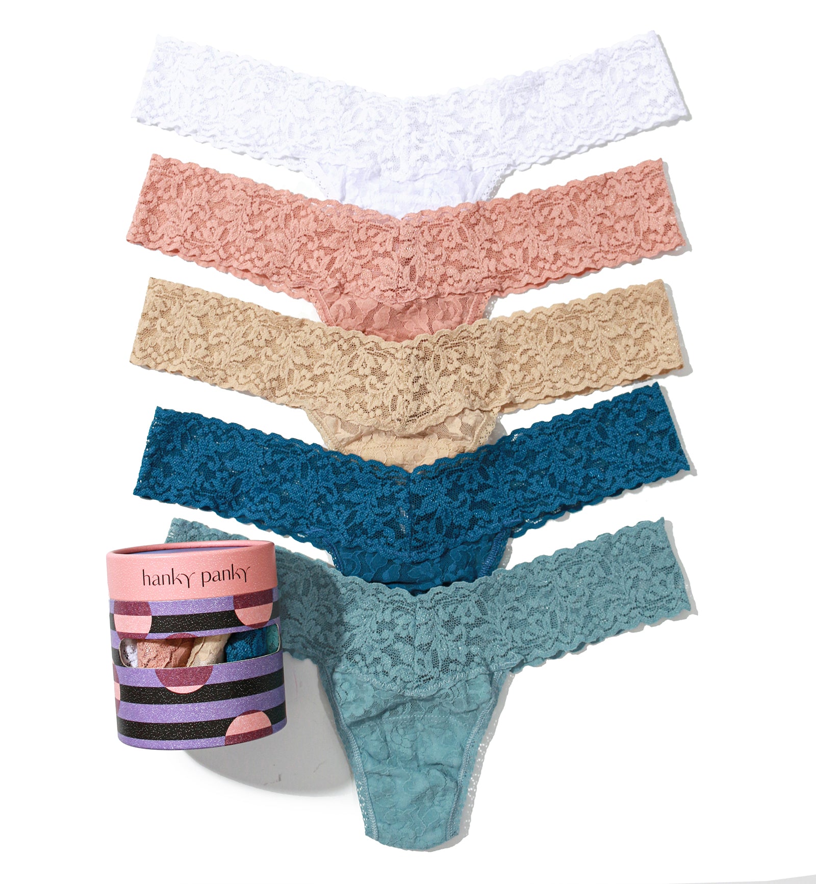 Hanky Panky 5-PACK Signature Lace Low Rise Thong (49115PK),Holiday23 IDCS - IDCS,One Size