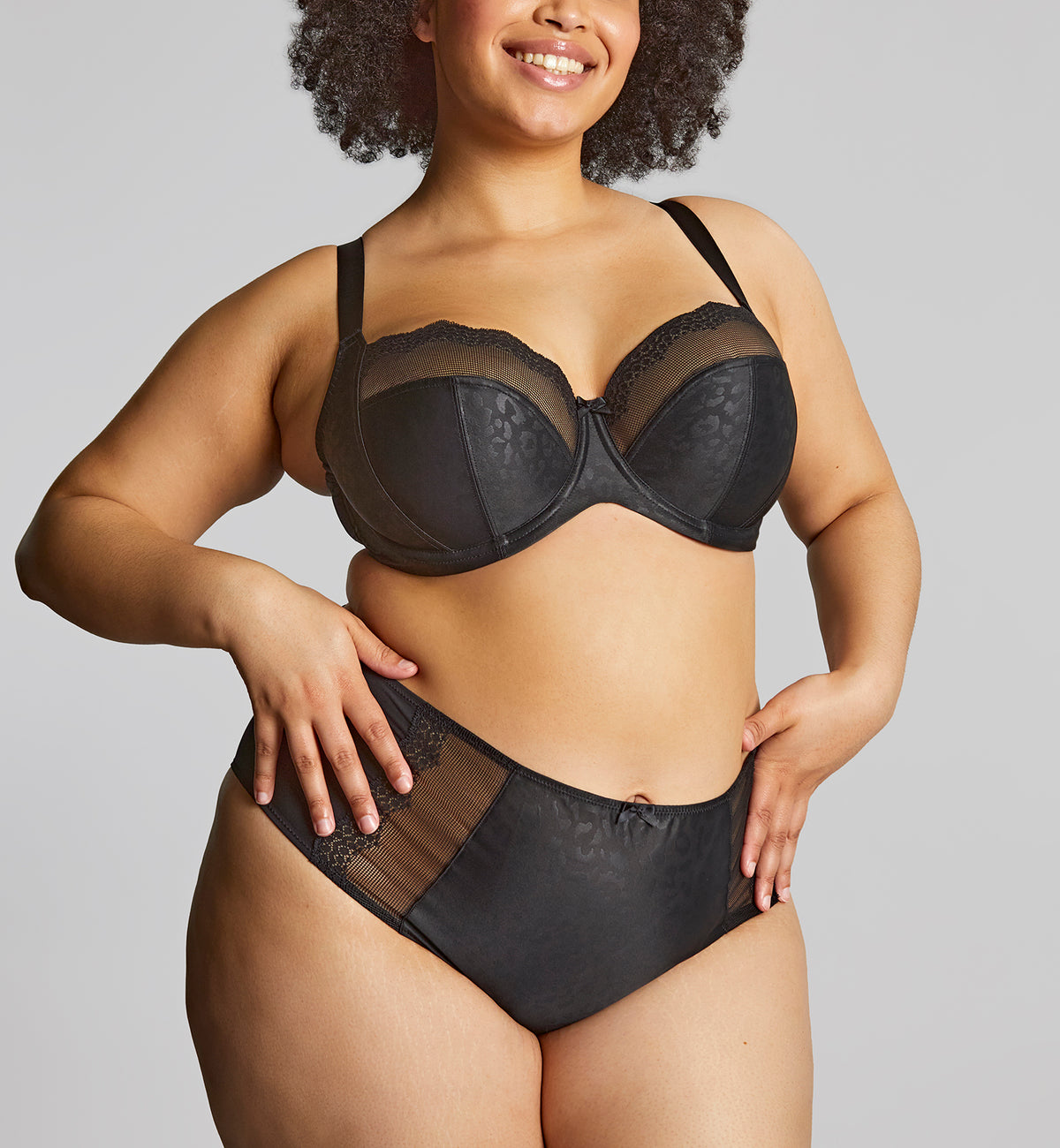 Sculptresse Esme Balcony Underwire Bra (10921),34E,Black Animal - Black Animal,34E