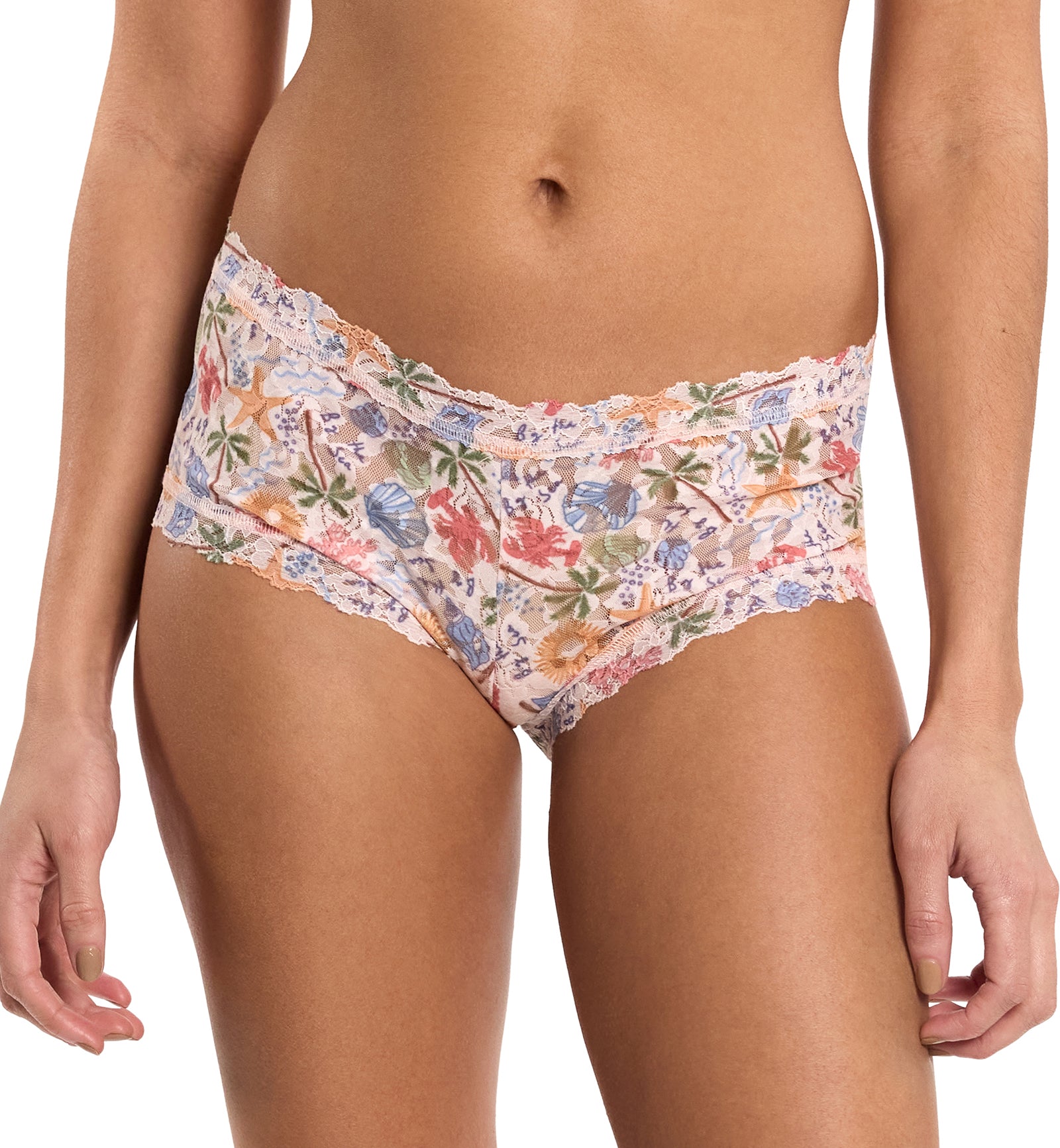 Hanky Panky Signature Lace Printed Boyshort (PR4812P),XS,By The Sea - By The Sea,XS