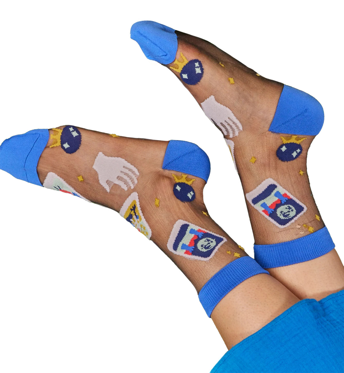 SOCK it to me Sheer Crew Socks (H0014),Good Fortune - Good Fortune,One Size