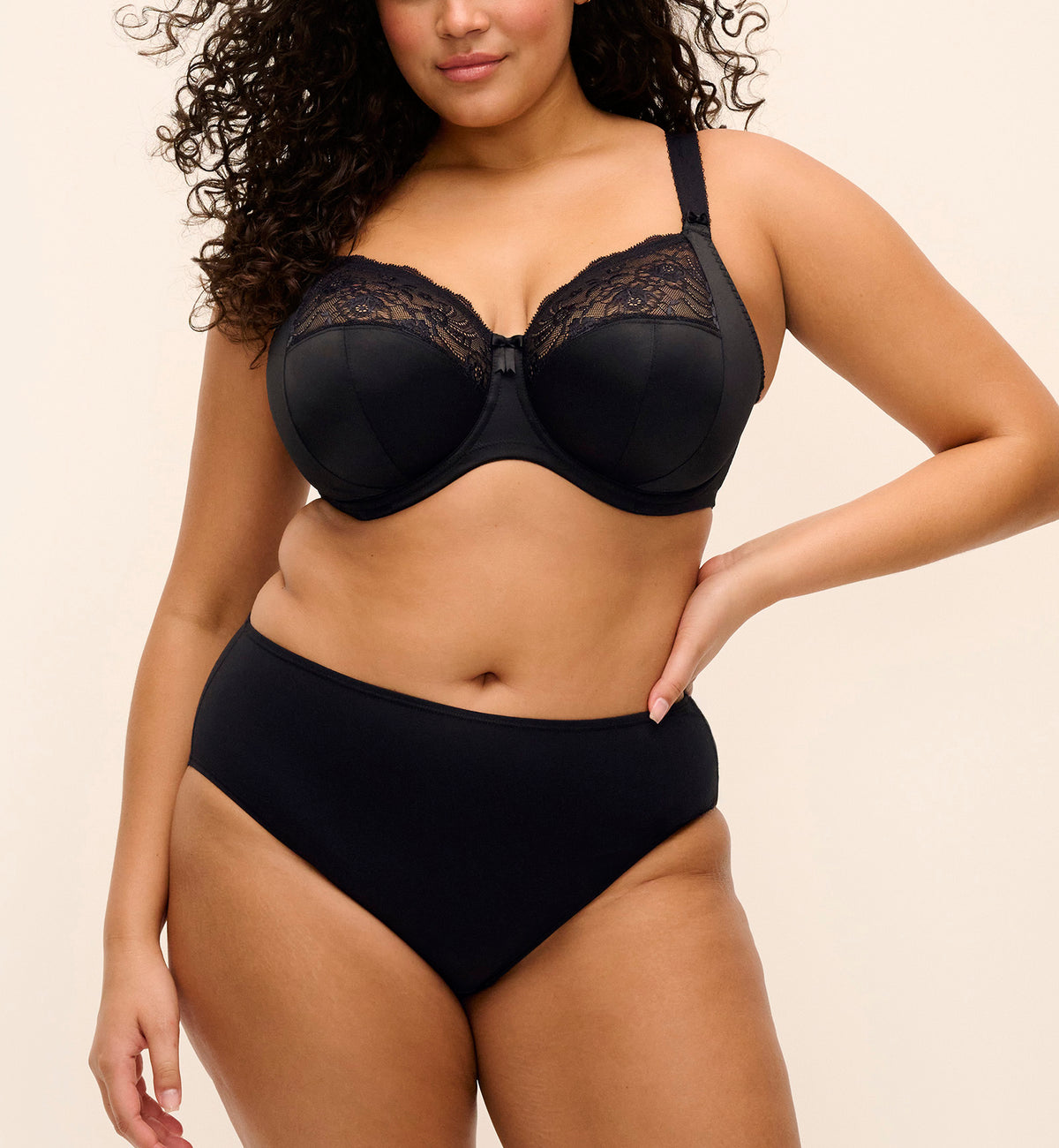 Elomi Morgan Stretch Lace Banded Underwire Bra (4111),32GG,Black - Black,32GG