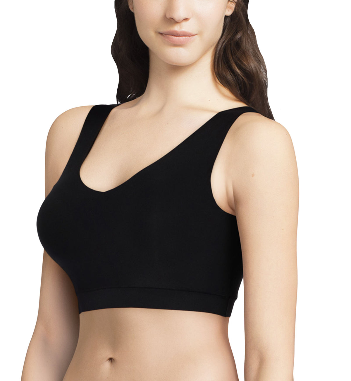 Chantelle Softstretch Padded V-Neck Bra Top (C16A10),XS/S,Black - Black,XS/S