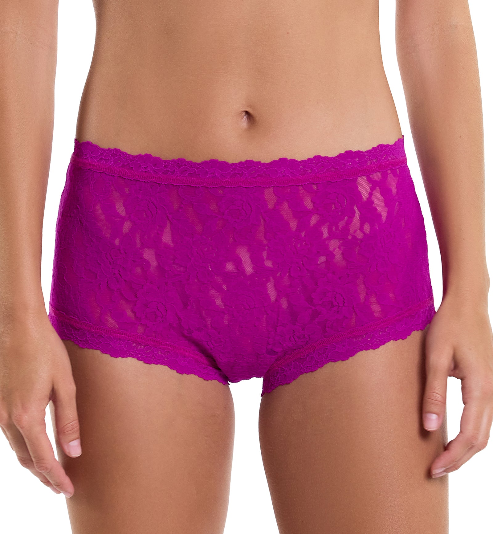 Hanky Panky Signature Lace High Rise Boyshort (481292),XS,Countess Pink - Countess Pink,XS
