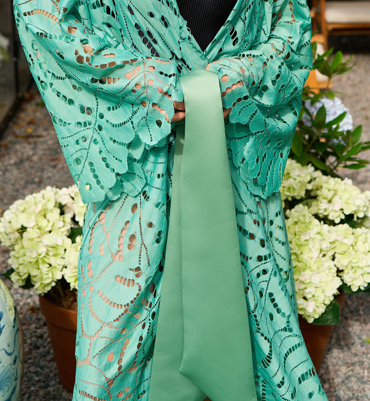 effetto Resort Collection Tunic Robe Cover Up (0180),Green - Green,S/M