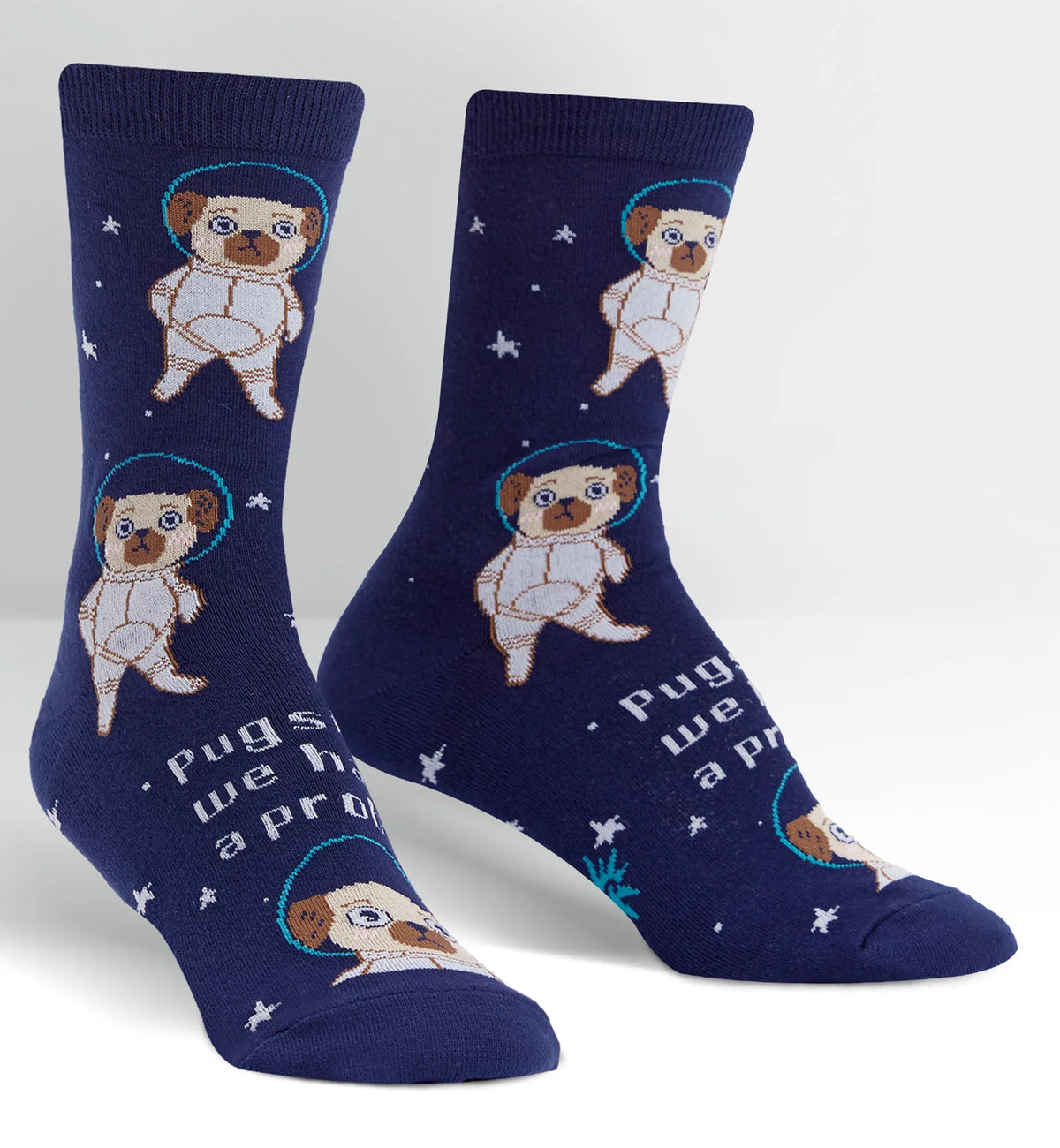 SOCK it to me Women's Crew Socks (w0189),Pugston, We Have A Problem - Pugston We Have A Problem,One Size