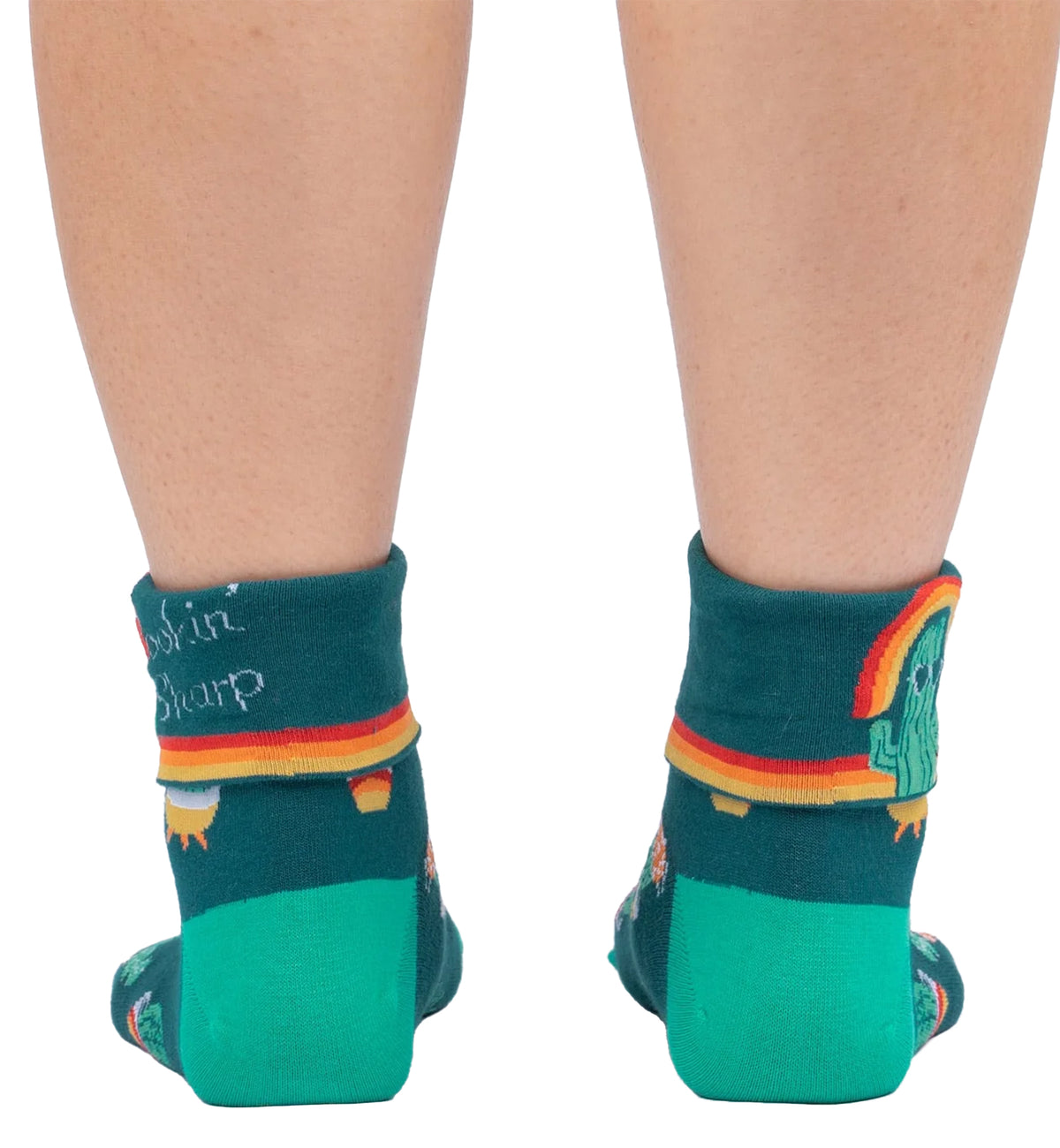 SOCK it to me 2-Way Turn Cuff Crew Socks (Q0015),Lookin' Sharp - Lookin' Sharp,One Size