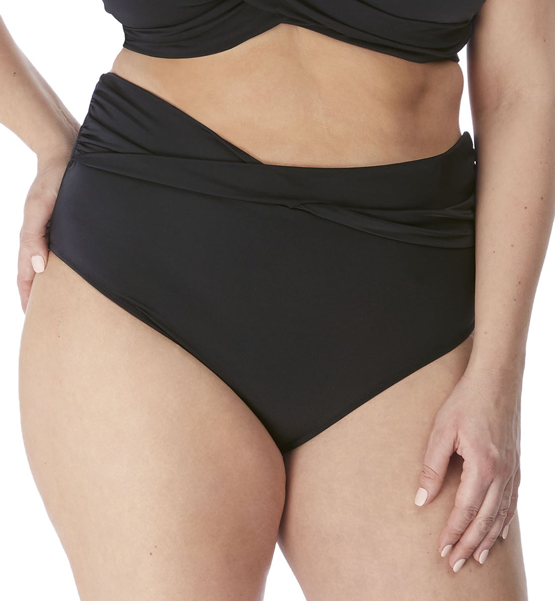 Elomi Magnetic Twist Front Swim Brief (ES7196),UK 14,Black - Black,UK 14