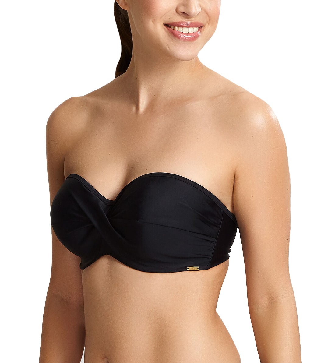 Panache Anya Riva Twist Bandeau Underwire Bikini (SW1303),32F,Black - Black,32F
