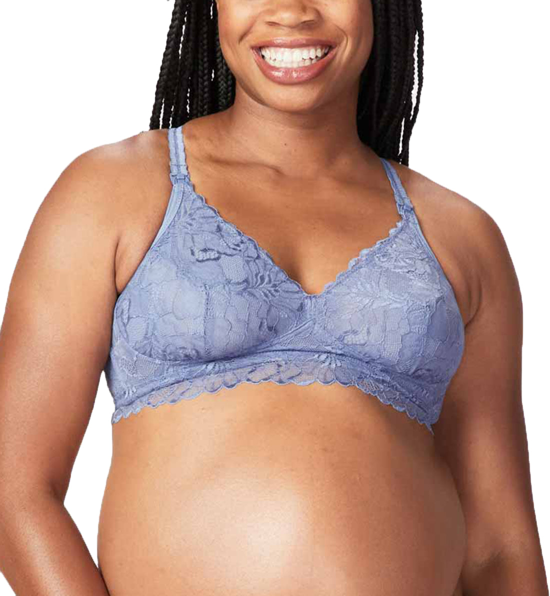 Cake Chantilly Nursing Lace Bralette (29-1045),Small E-G,Blue - Blue,Small E-G
