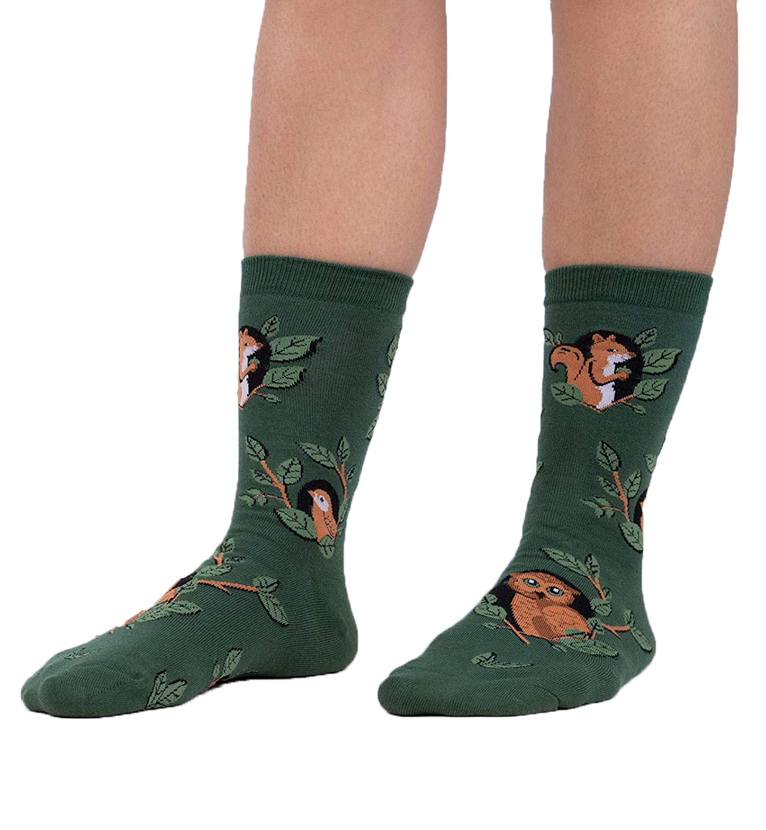 SOCK it to me Women's Crew Socks (w0304),Woodland Watchers - Woodland Watchers,One Size