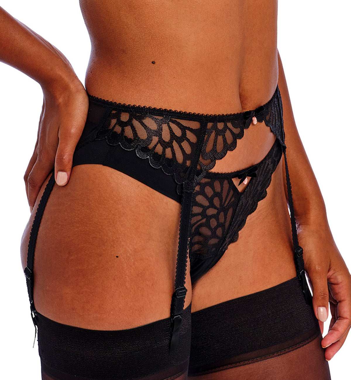 Freya Loveland Suspender Belt (401091),XS,Bombshell Black - Bombshell Black,XS