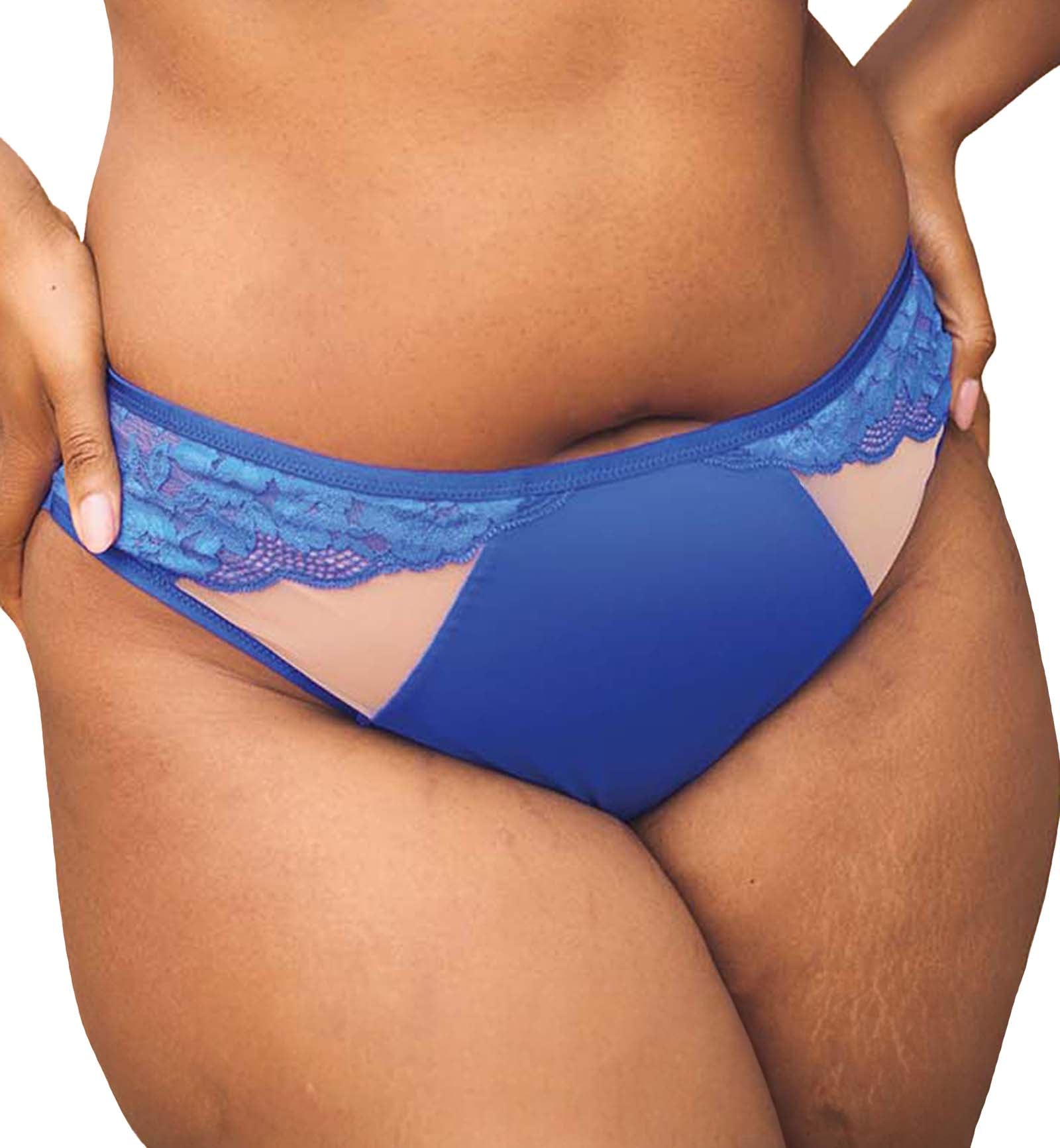 Sculptresse by Panache Josephine High Leg Brief (10852),XL,Cobalt/Latte - Cobalt/Latte,XL