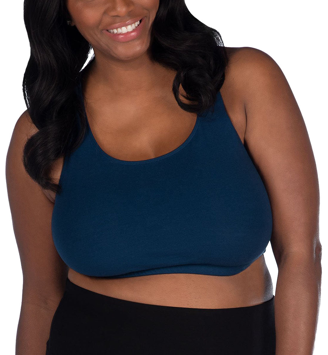 Leading Lady Serena Wirefree Racerback Sports Bra (514),36 DD/F/G,Navy - Navy,36 DD/F/G