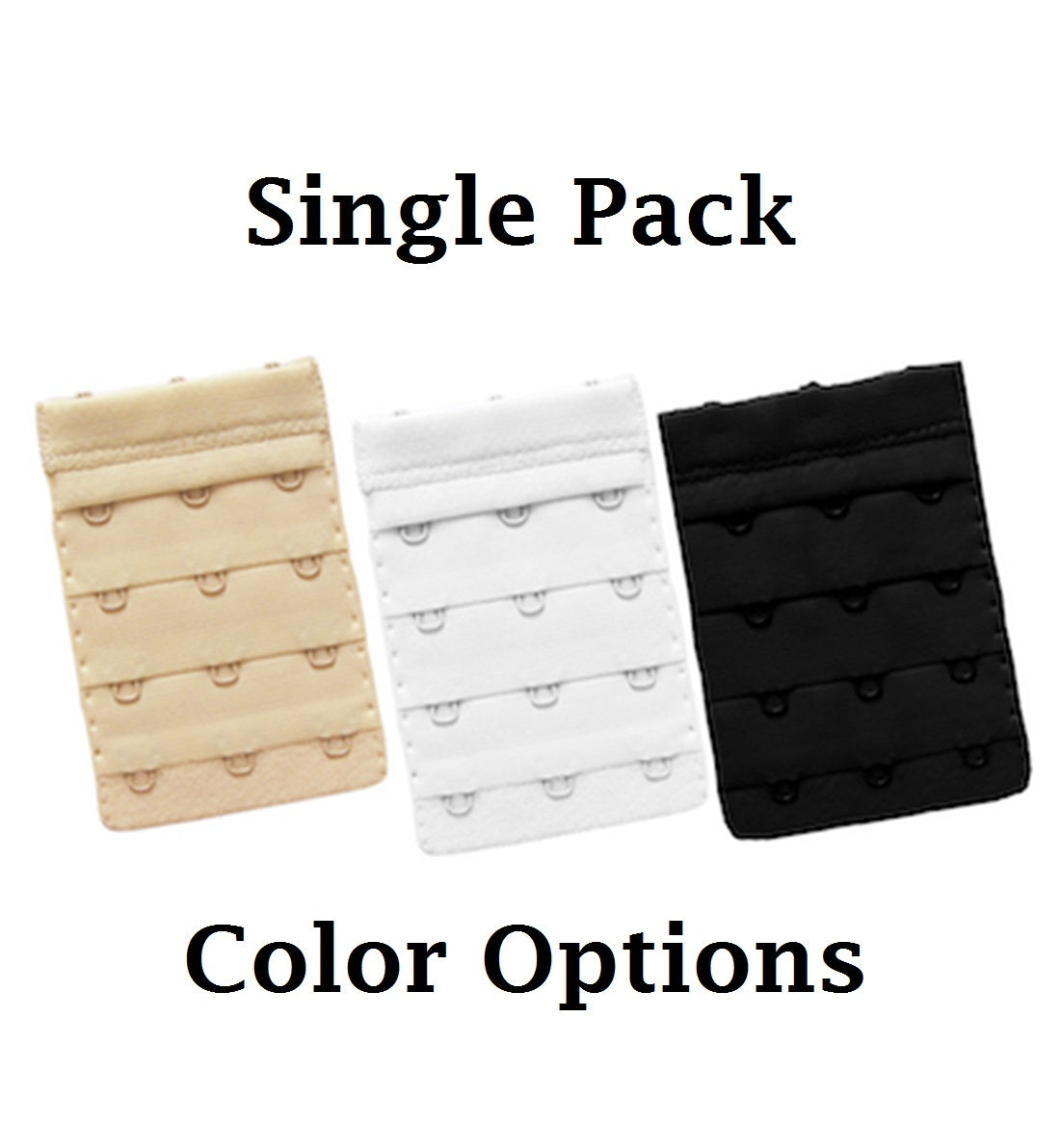 Braza Bra Back Extender SINGLE PACK (5060),2 Hook (Wide),White - White,2 Hook