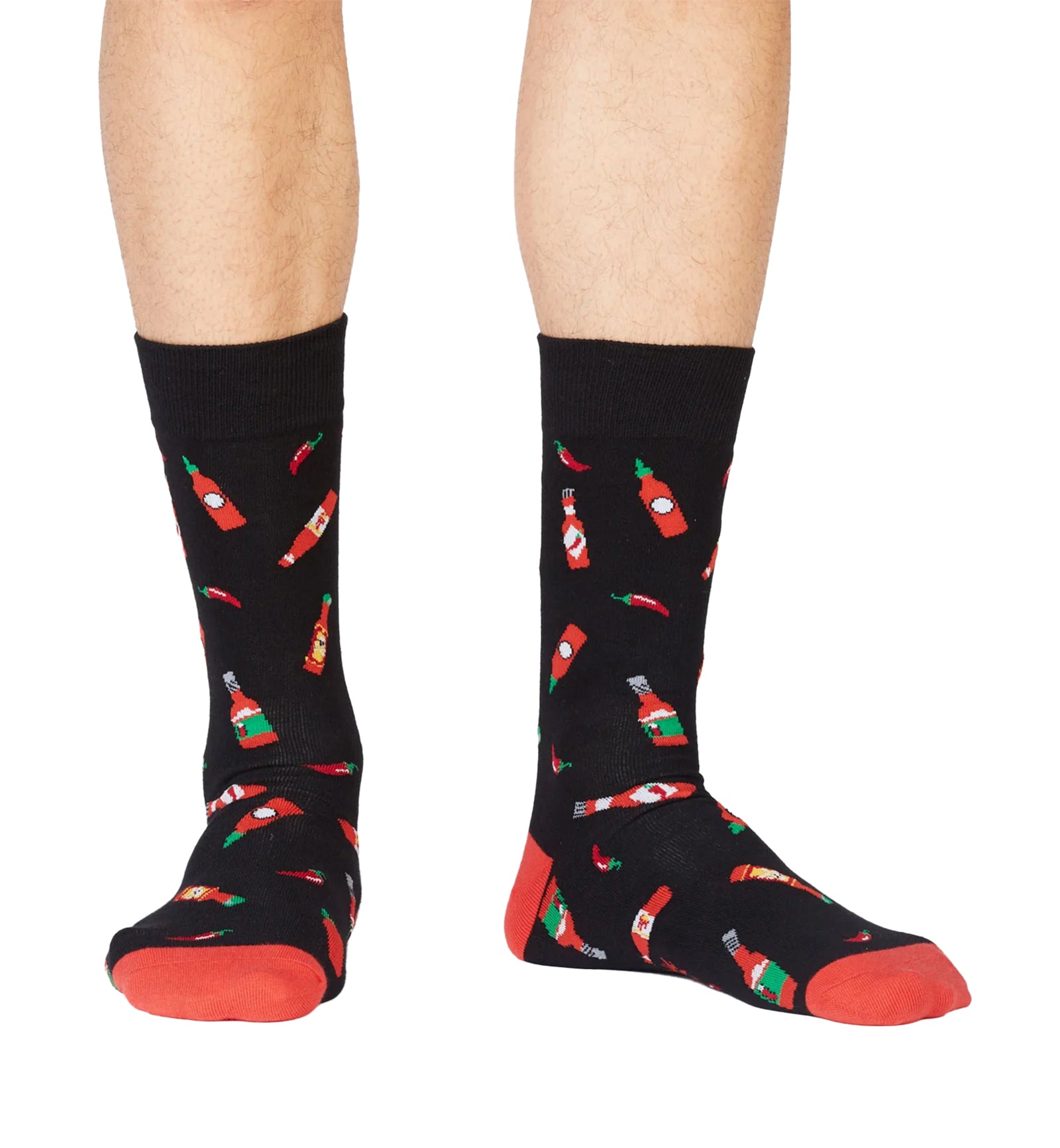 SOCK it to me Men's Crew Socks (mef0247),Hot Sauce - Hot Sauce,One Size