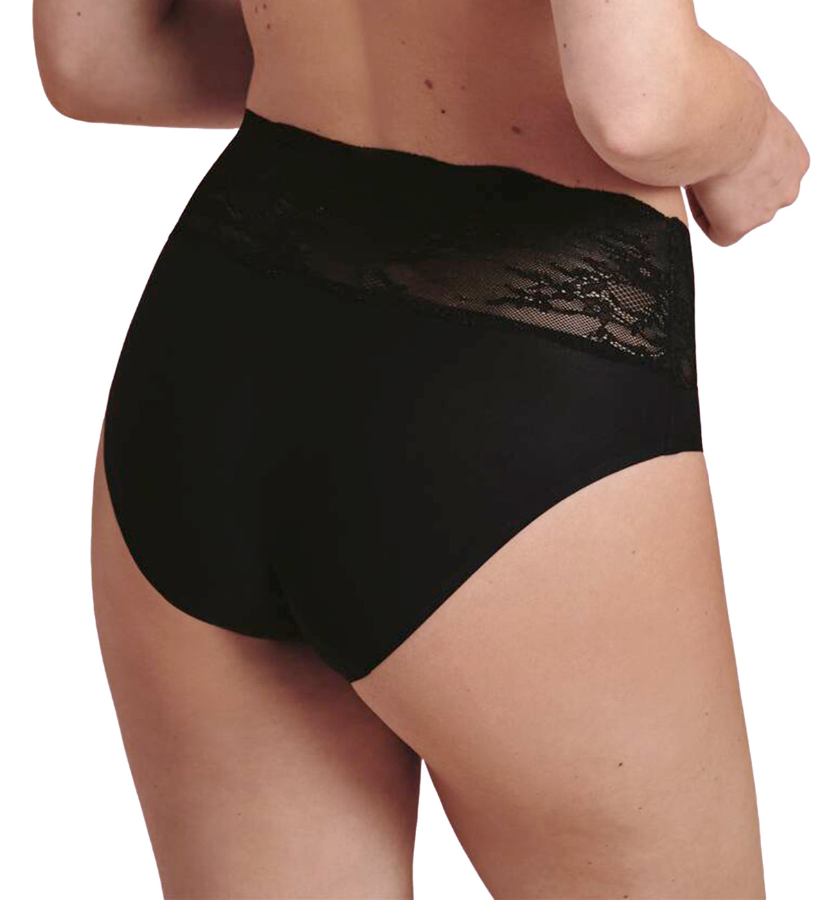 Anita Essential Lace High Waist Brief Panty (1304),Small,Black - Black,Small