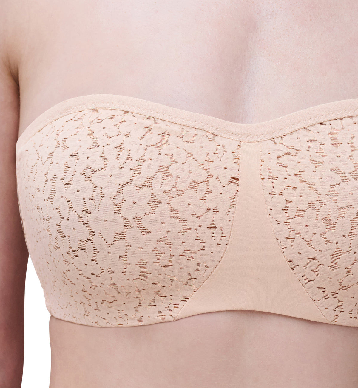 Chantelle Norah Lace Unlined Strapless Bra (C13FMK),32C,Nude Blush - Nude Blush,32C